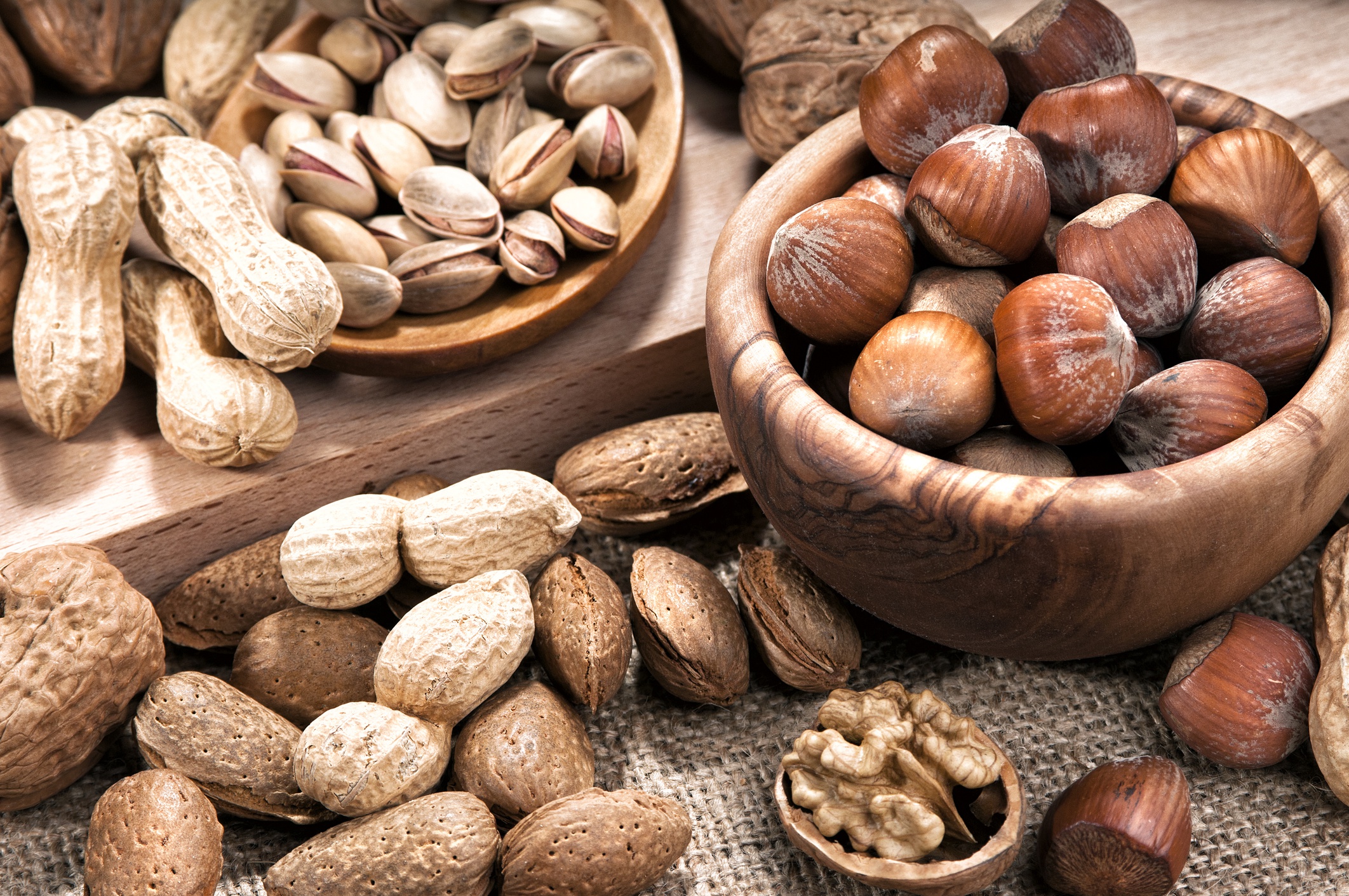 food, nut, almond, hazelnut, peanut, pistachio, walnut 1080p