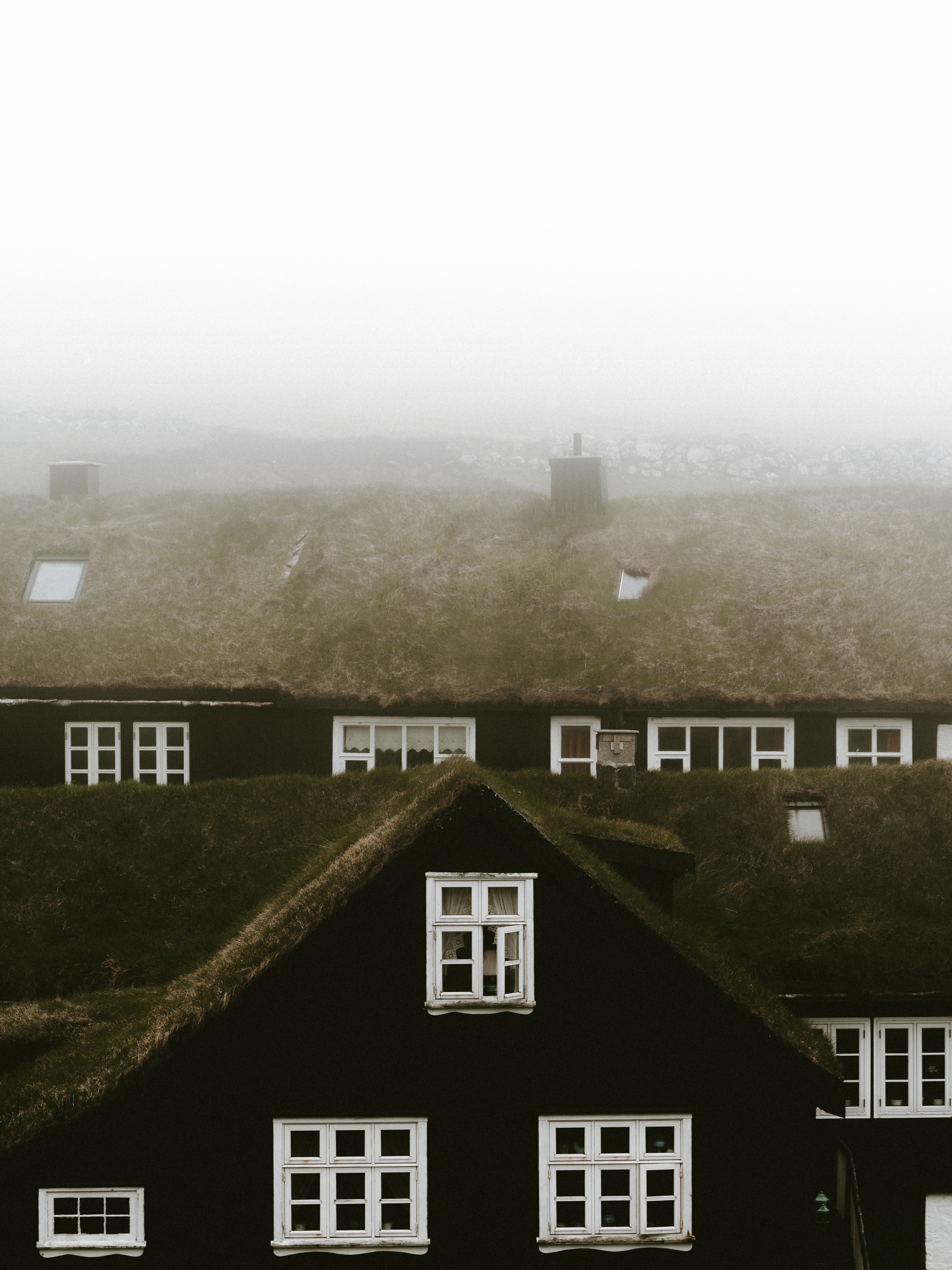 houses, building, miscellanea, miscellaneous, fog, haze, scandinavia