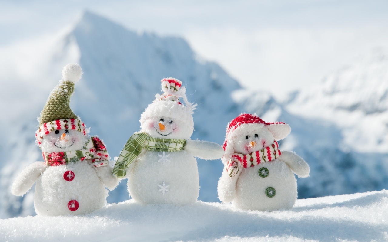 snowman, landscape, winter, snow, toys