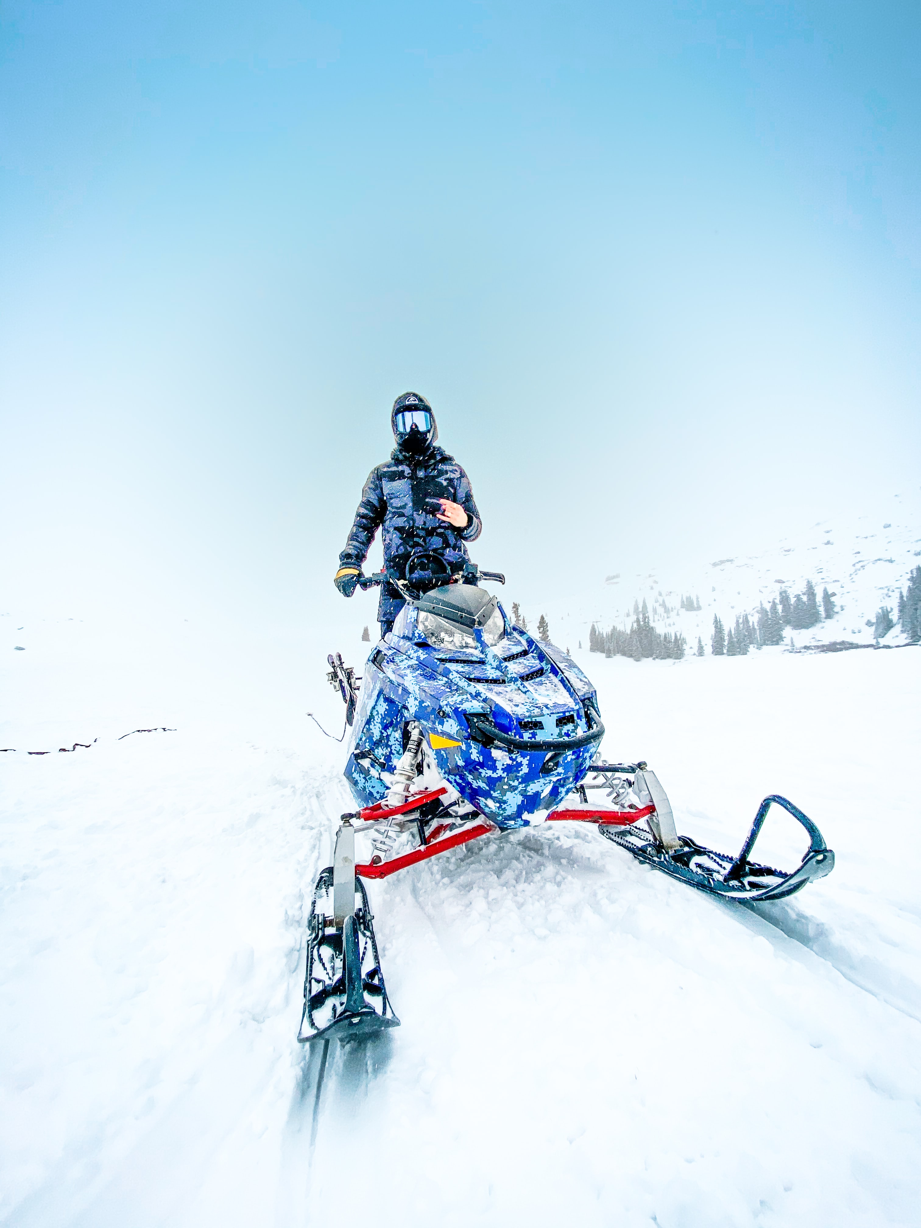 Download mobile wallpaper Snow, Snowmobile, Miscellaneous, Miscellanea, Winter, Person, Human, Helmet for free.