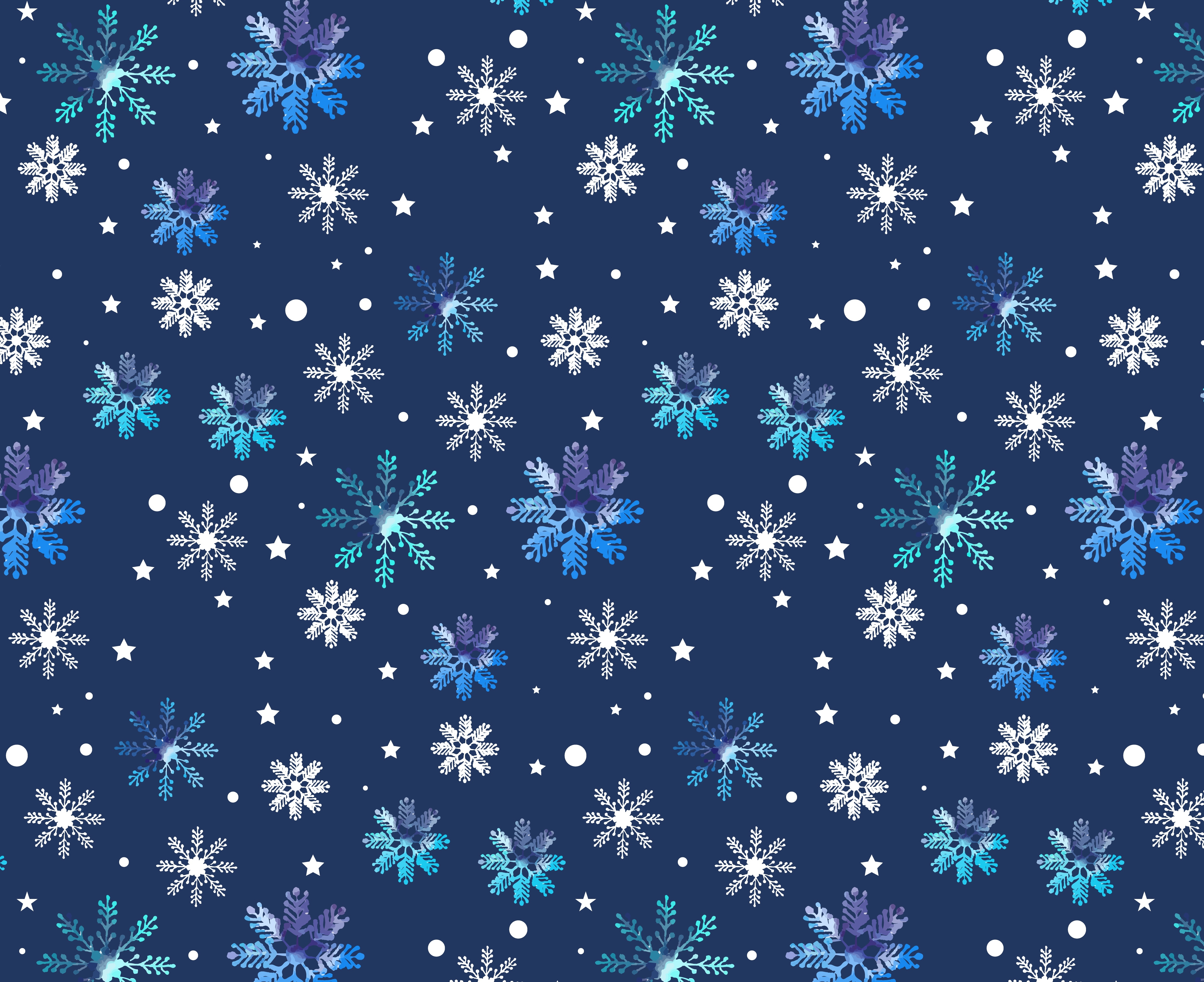 Синий фон со снежинками