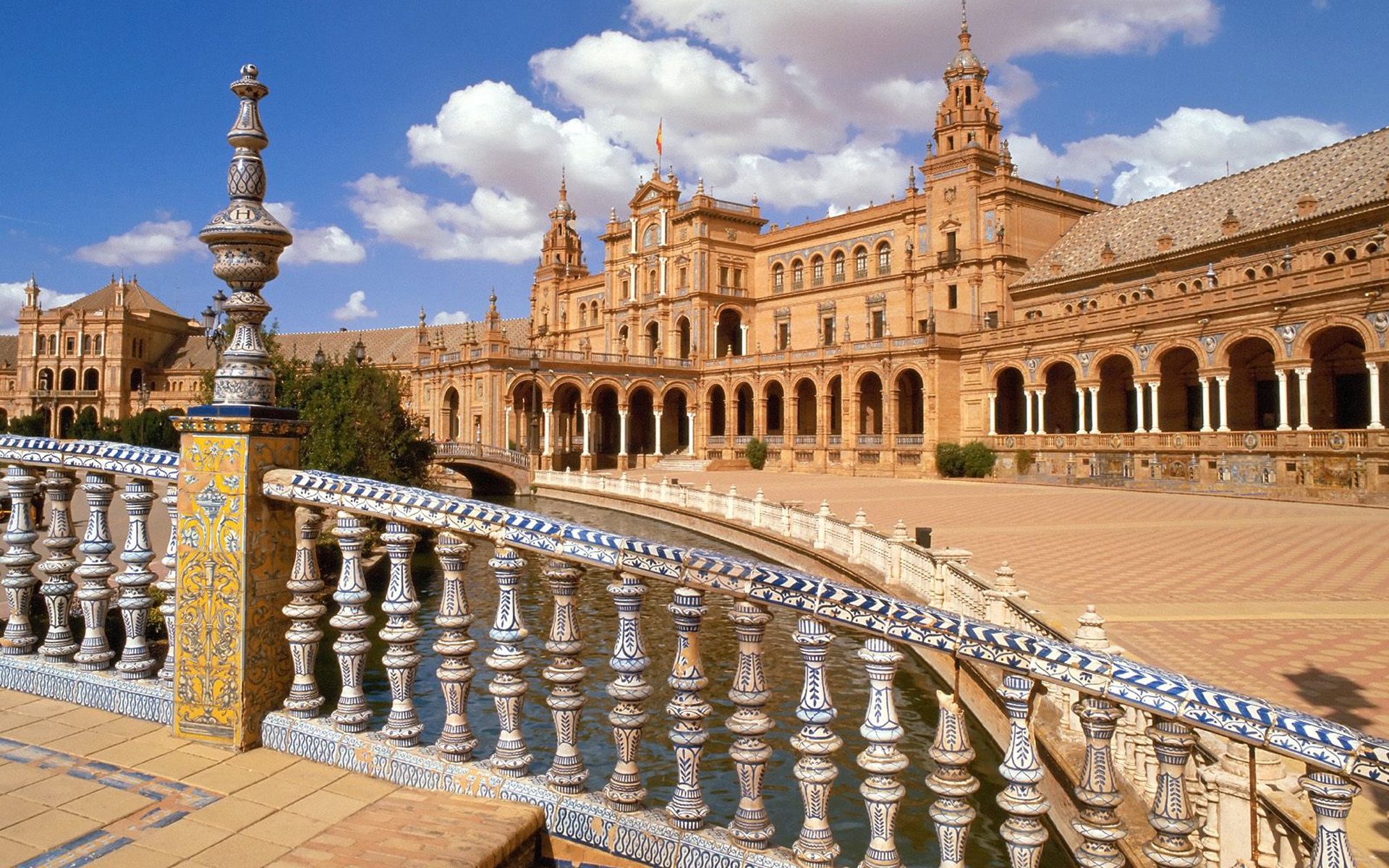 spain, cities, architecture, building, construction, seville Full HD
