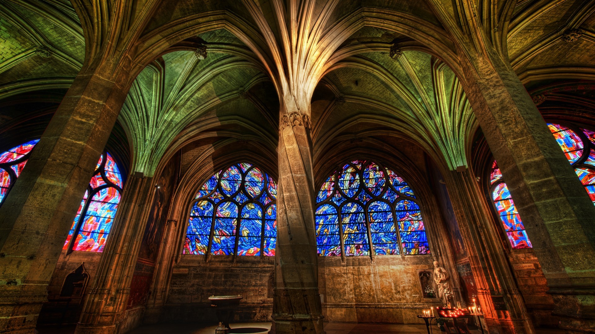 religious, cathedral, stained glass, cathedrals Smartphone Background