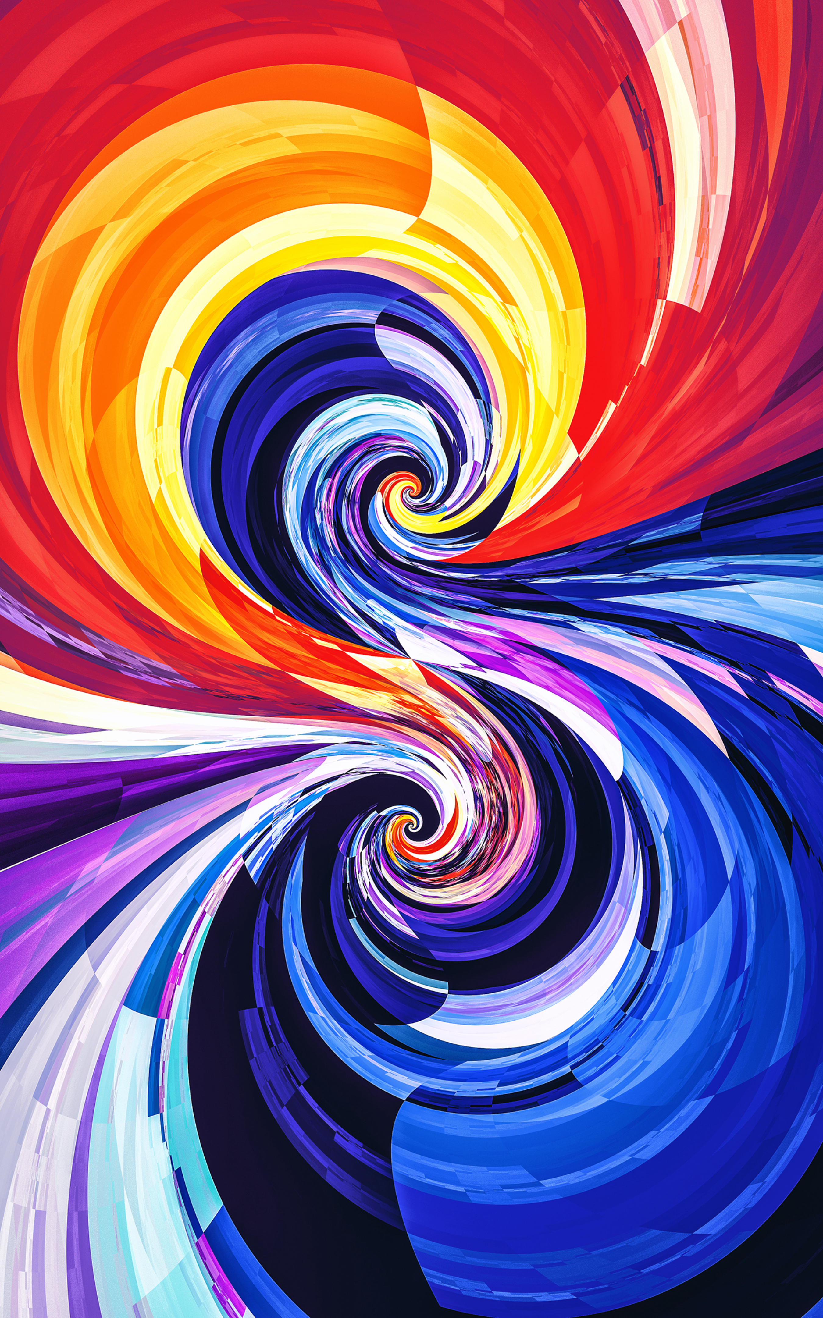 abstract, circles, multicolored, motley, spiral, spirals, swirling, involute HD wallpaper