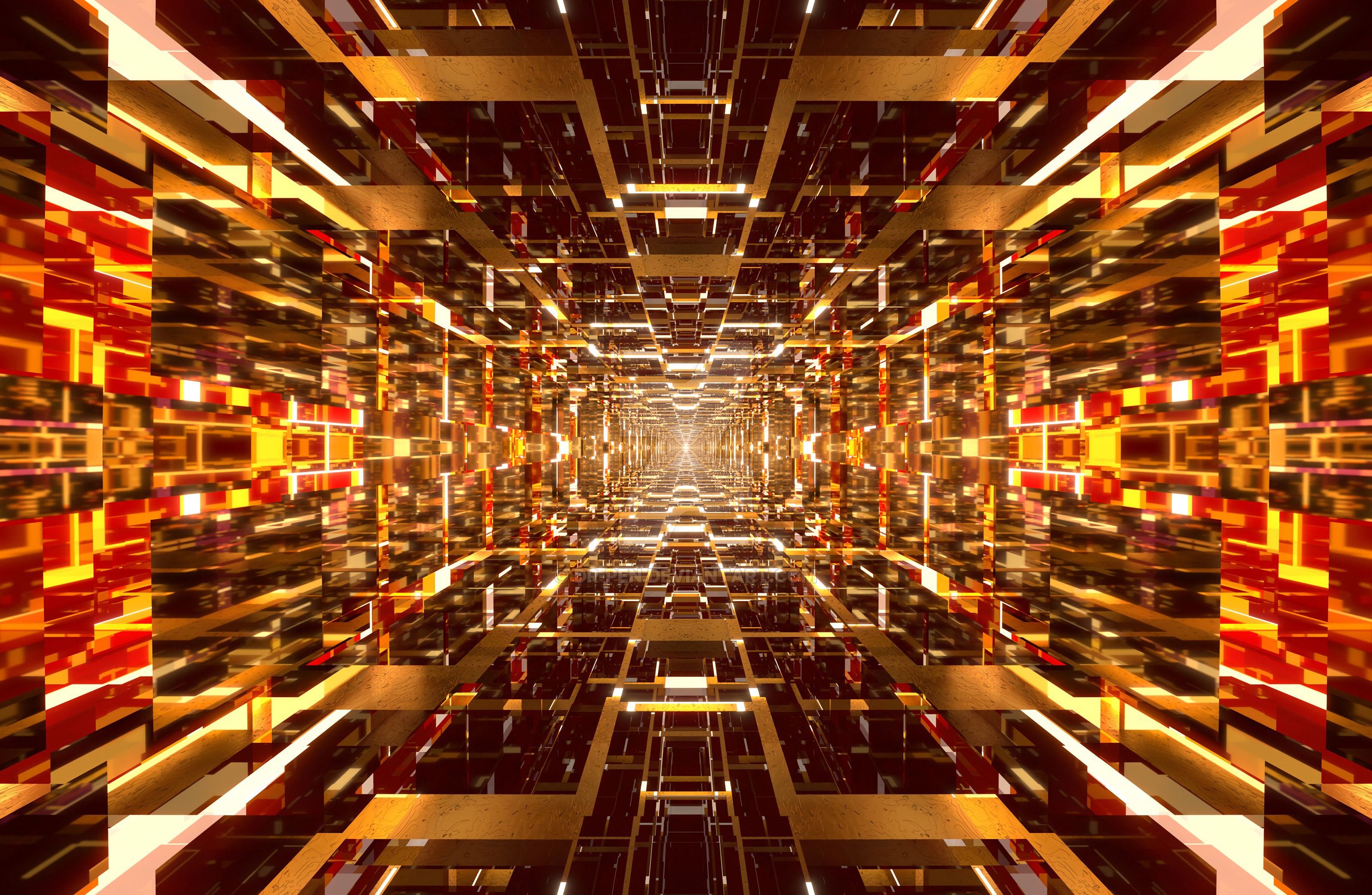 vertical wallpaper 3d, perspective, bright, fractal, immersion, prospect