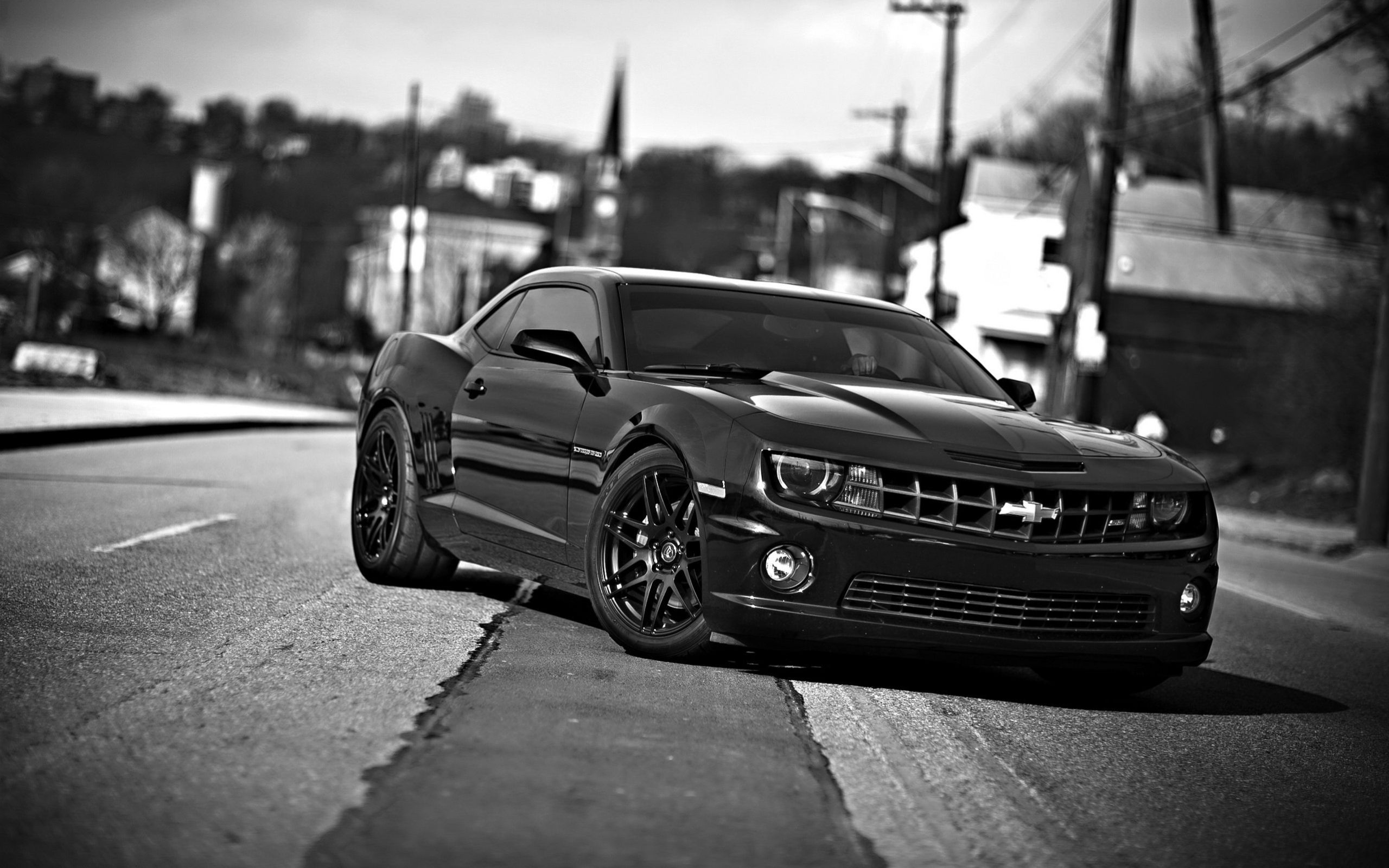 Free HD chevrolet camaro, auto, front view, cars, chb, chevrolet, bw