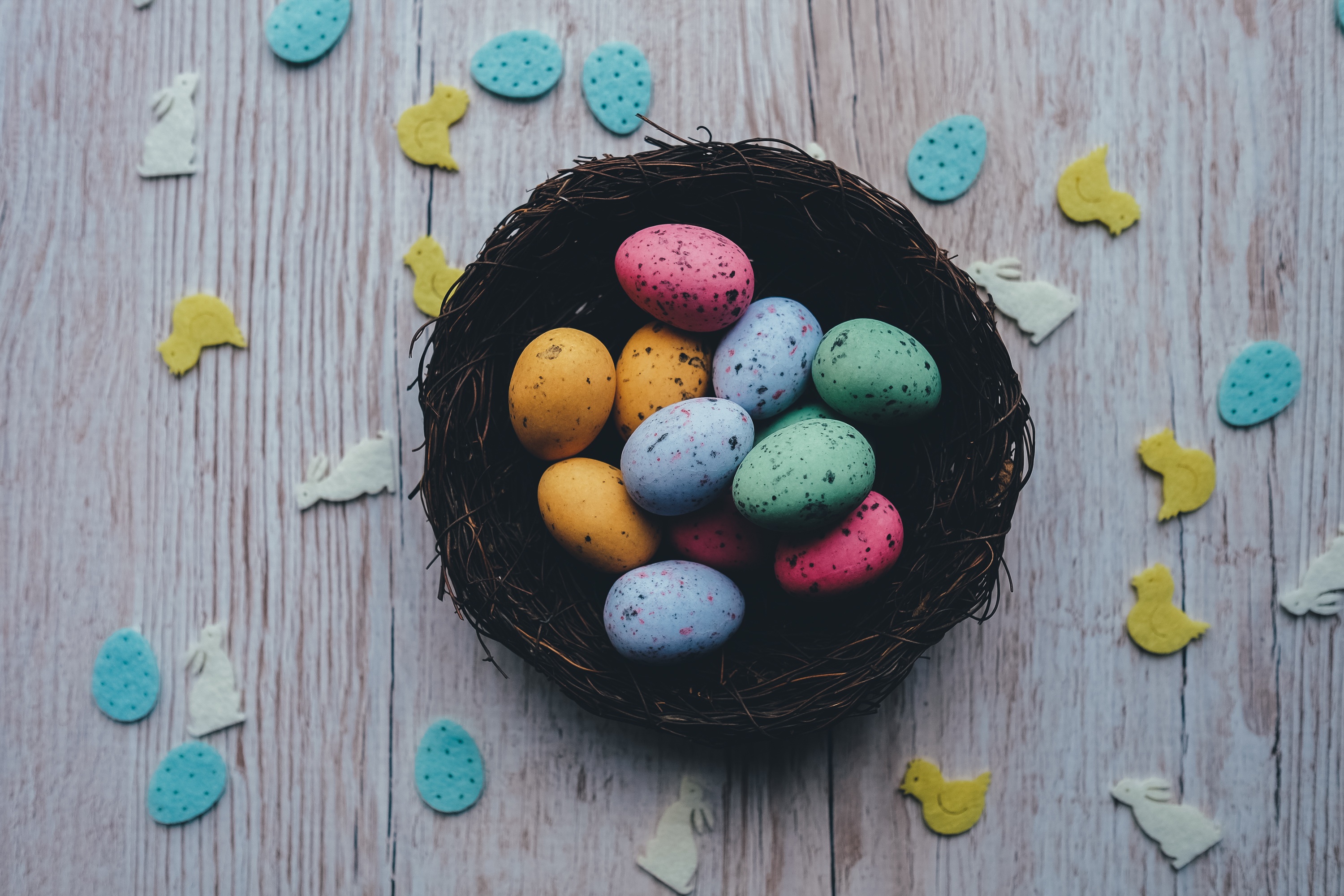 holidays, easter, quail eggs, colored eggs, painted eggs wallpaper for mobile