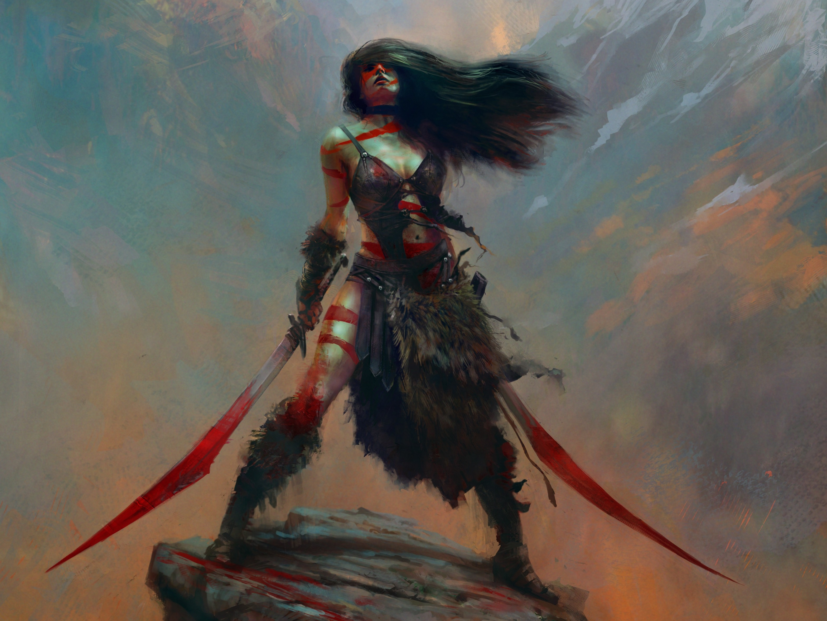 Девушка с мечом арт