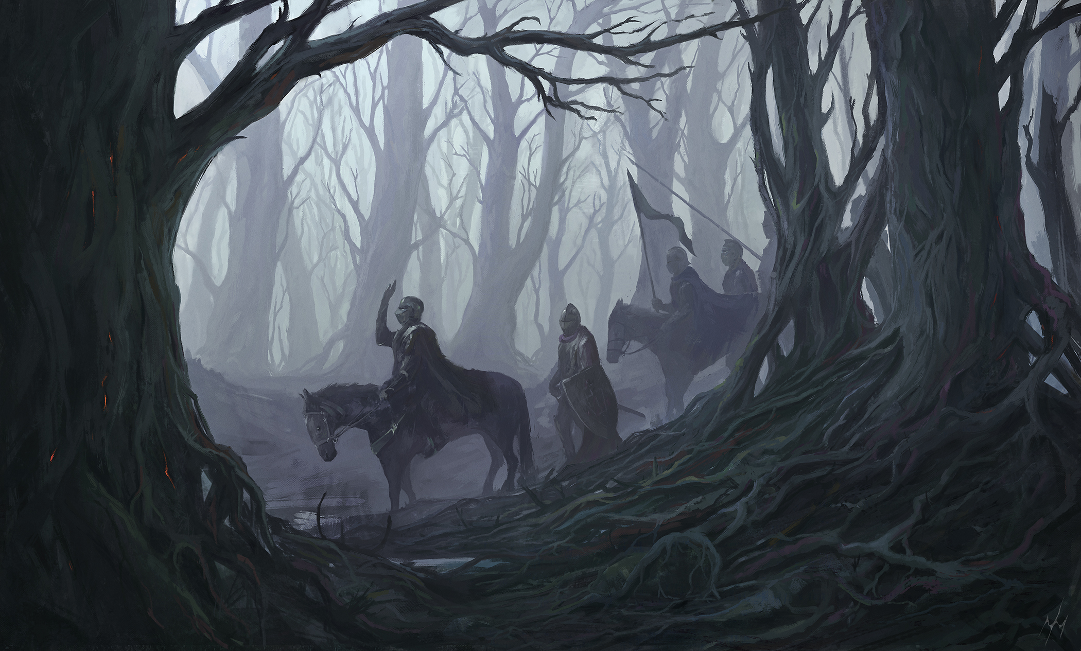 Всадники в темном лесу