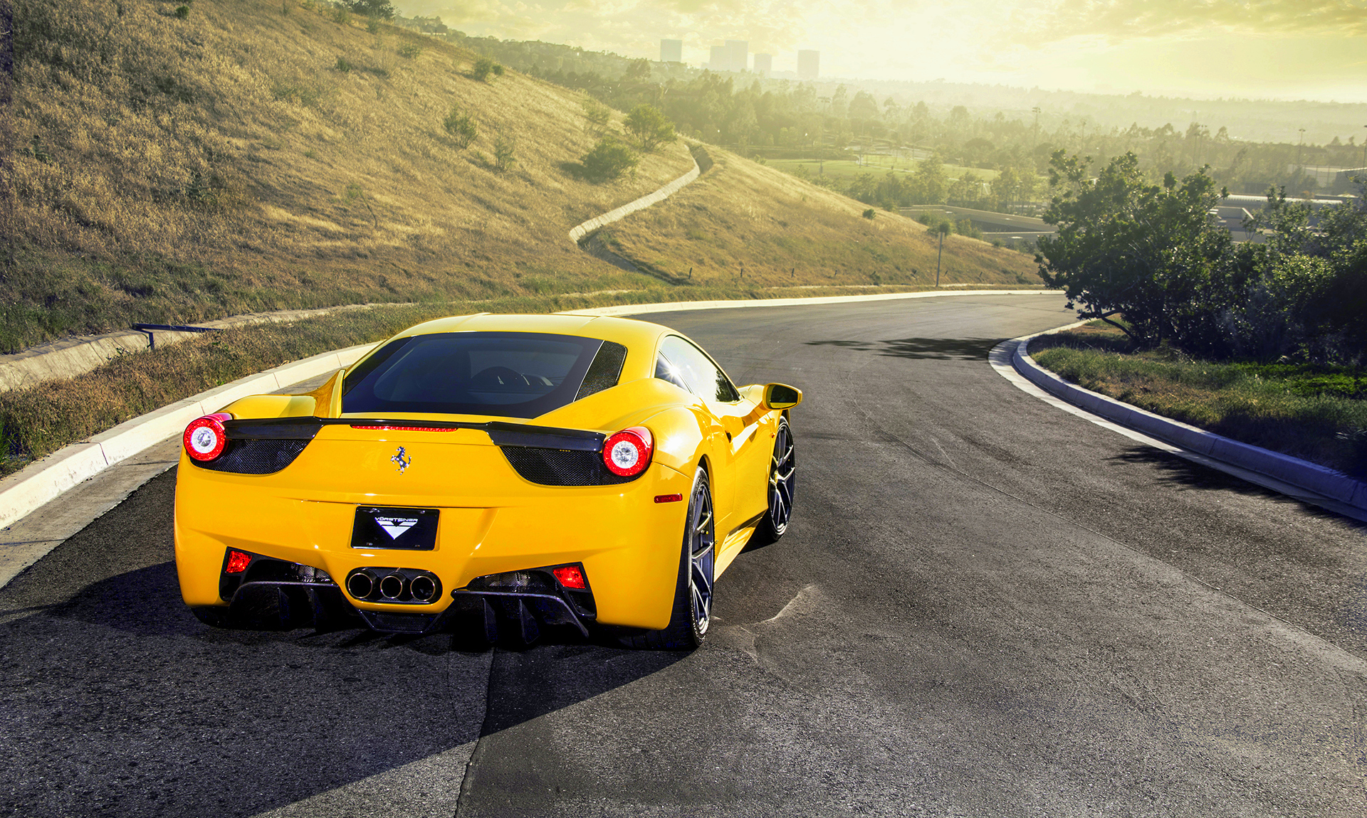 Download mobile wallpaper Ferrari 458, Ferrari, Yellow Car, Vehicles for free.