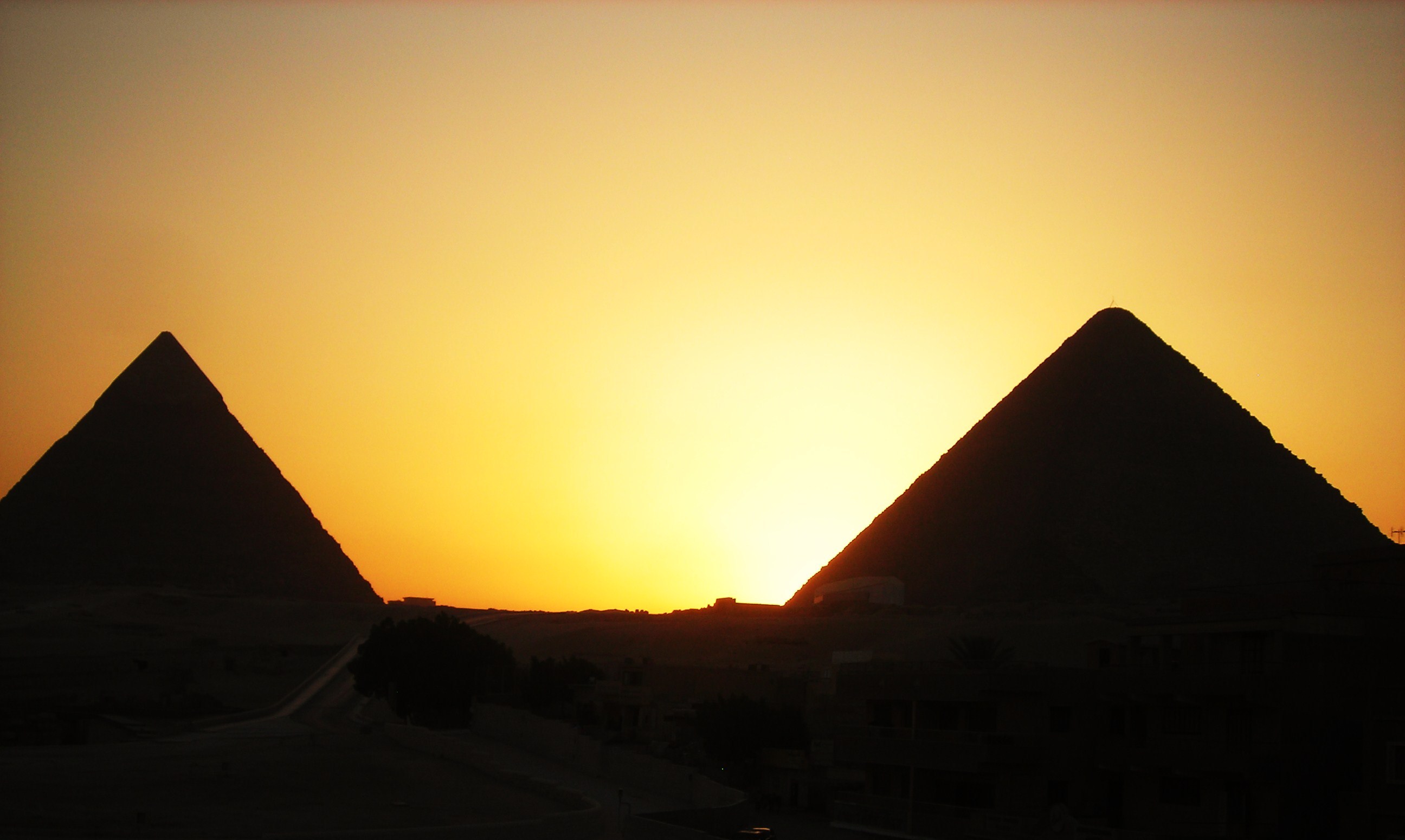 man made, pyramid, sunset cellphone
