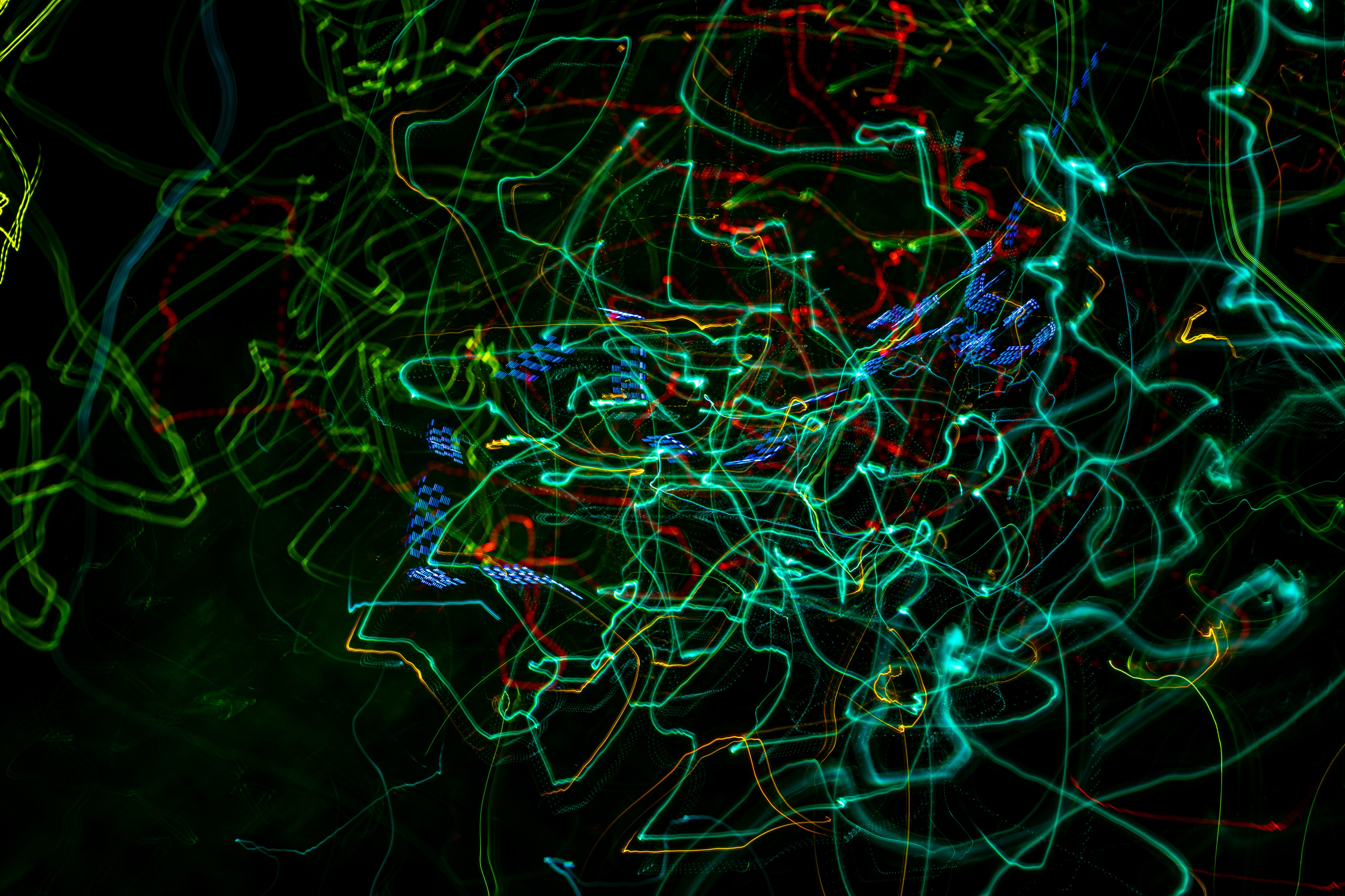 confusion, dark, lines, neon, tangle phone background