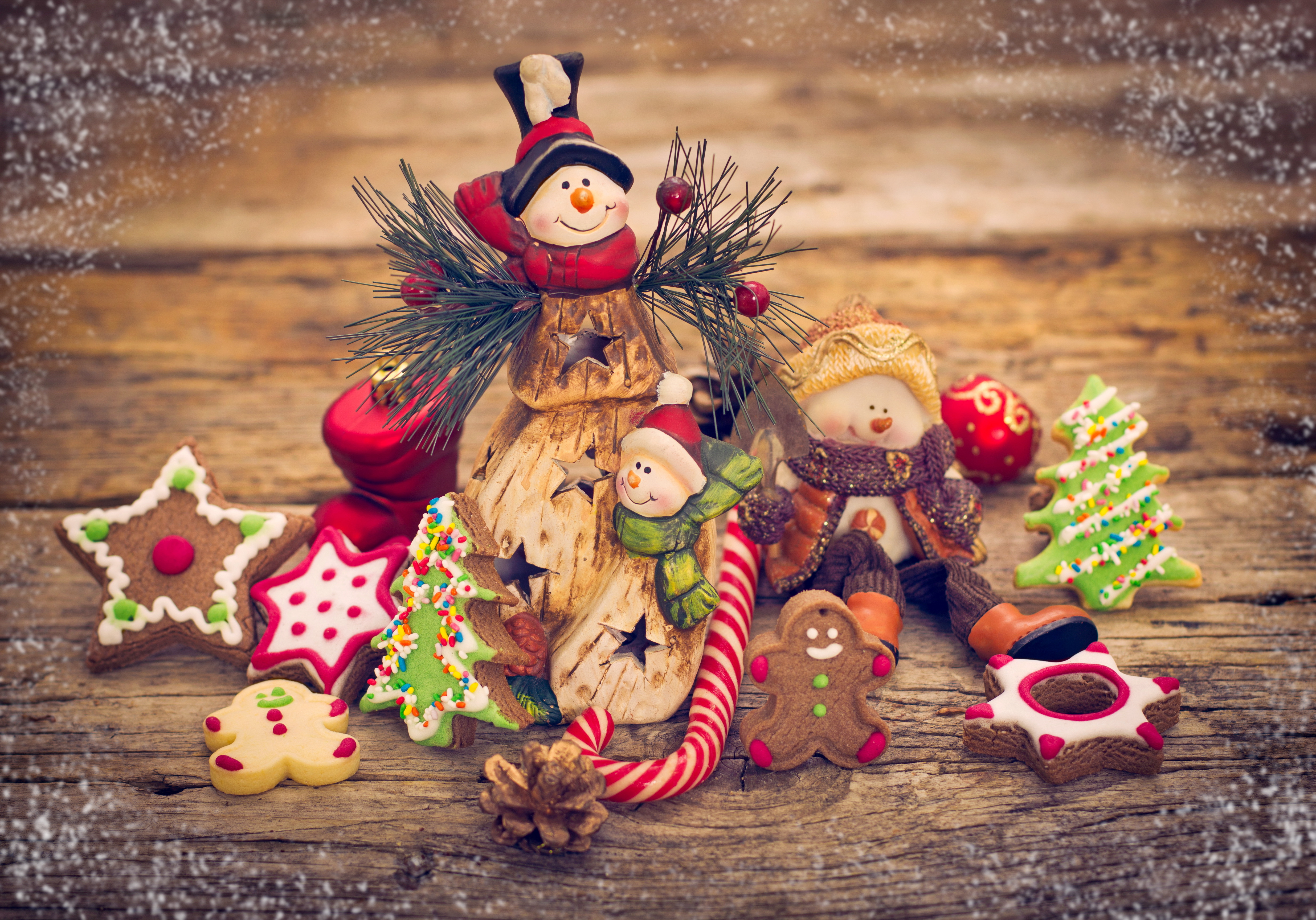 731224 завантажити шпалери печиво, свято, різдво, карамельна паличка, різдвяні прикраси, пряник - заставки і картинки безкоштовно