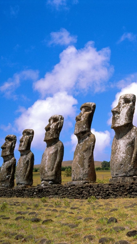 moai, chile, easter island, man made HD wallpaper