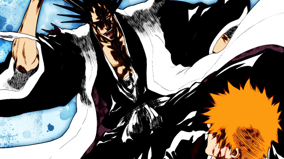 Блич манга ичиго. Bleach Кенпачи Зараки. Кенпачи и Ичиго. Кенпачи Зараки банкай. Кенпачи Зараки против Ичиго.