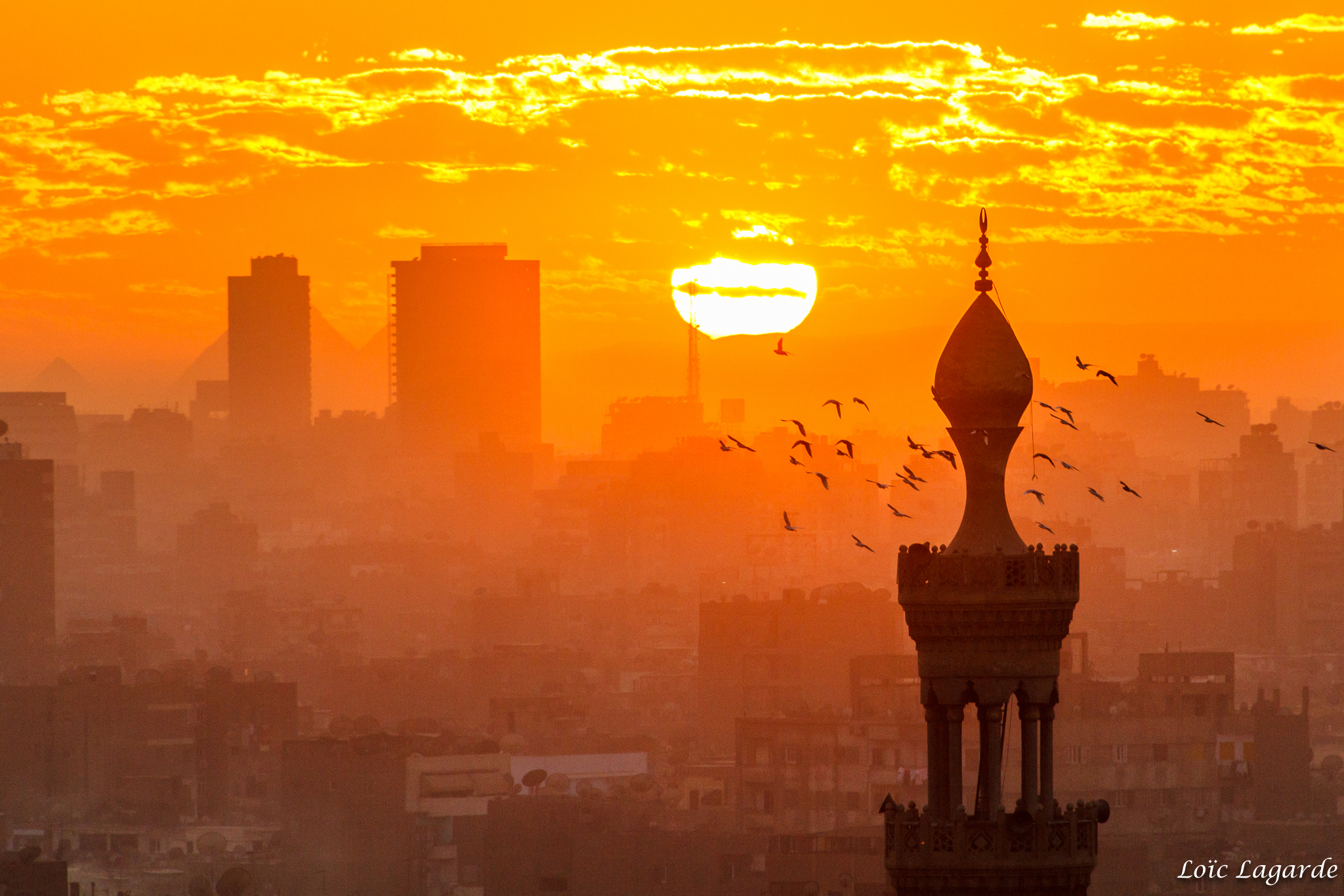 cairo, man made, city, cityscape, egypt, orange (color), sunset 4K