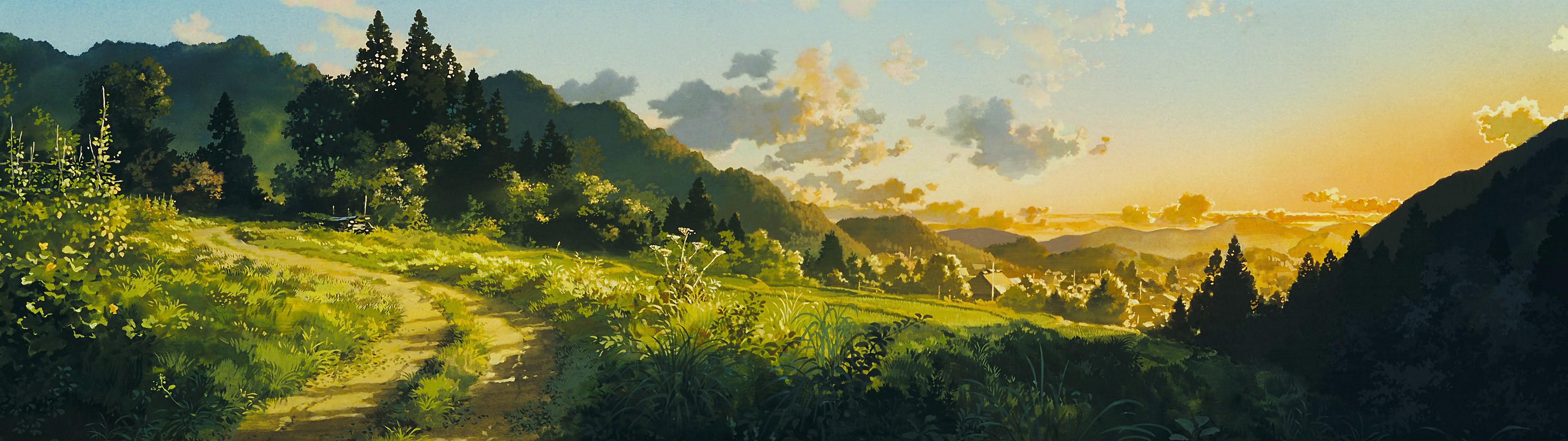 Landscape Paintings Хаяо Миядзаки