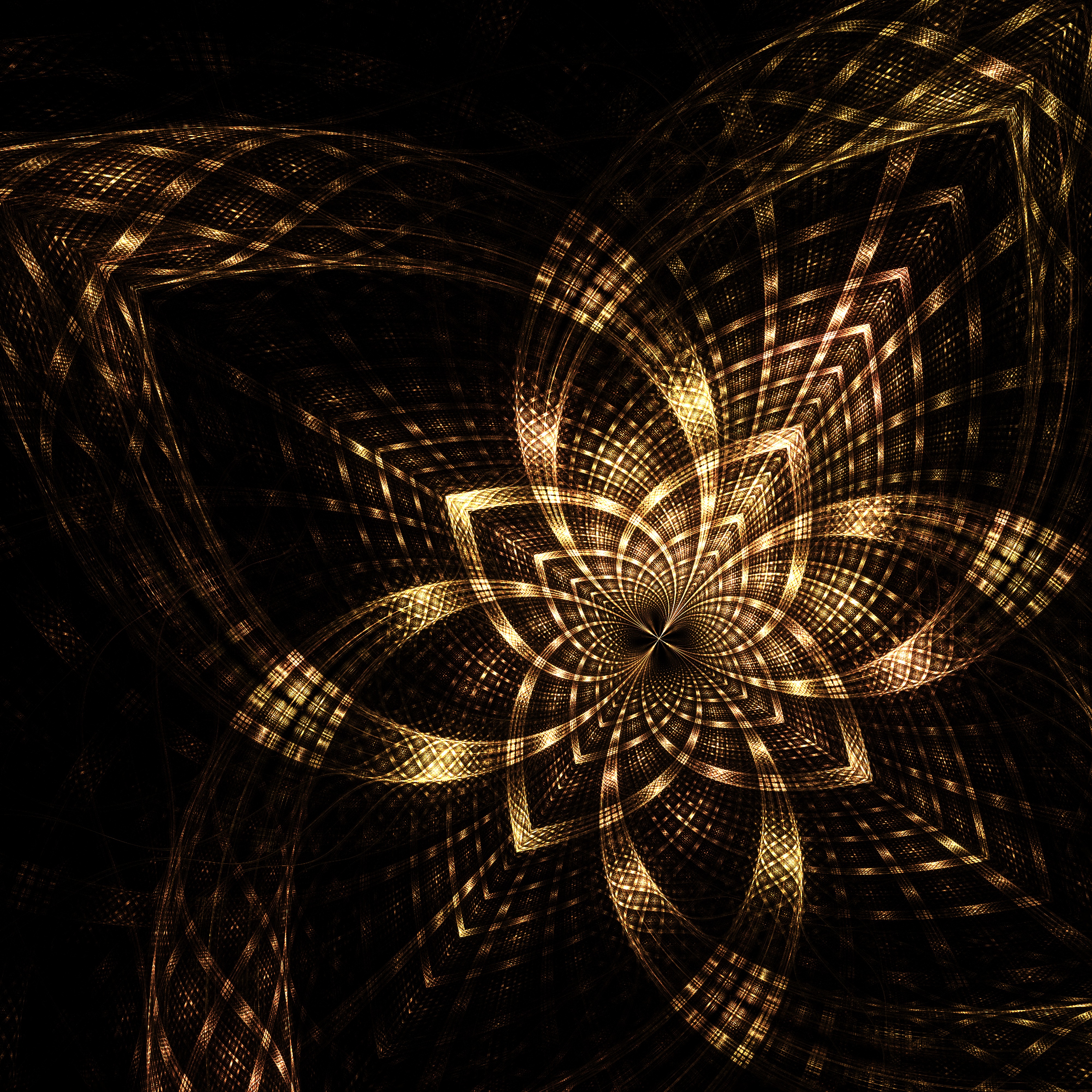 fractal, glow, diffusion, dark, lines, abstract, dispersion HD wallpaper