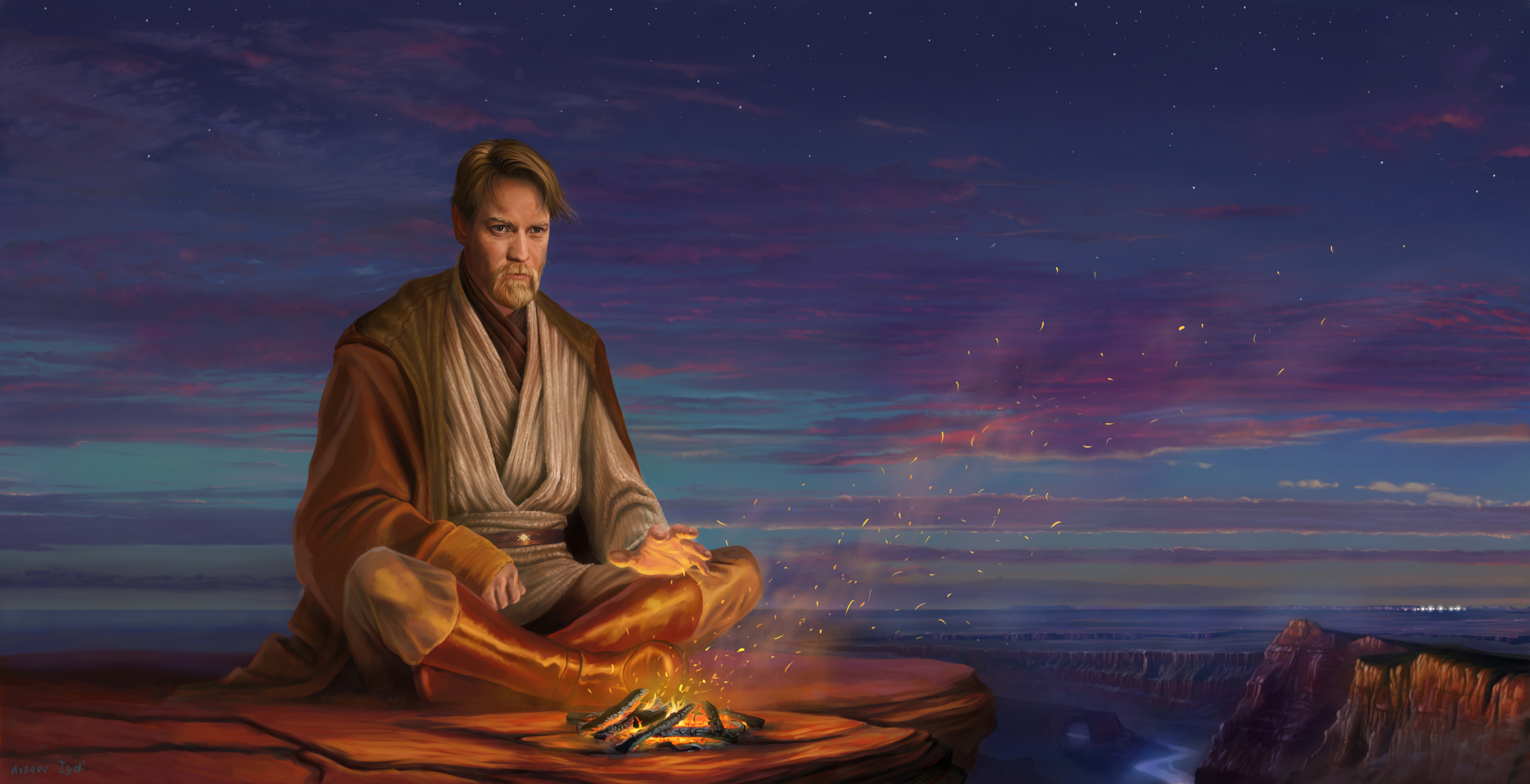 Оби Ван Кеноби медитирует