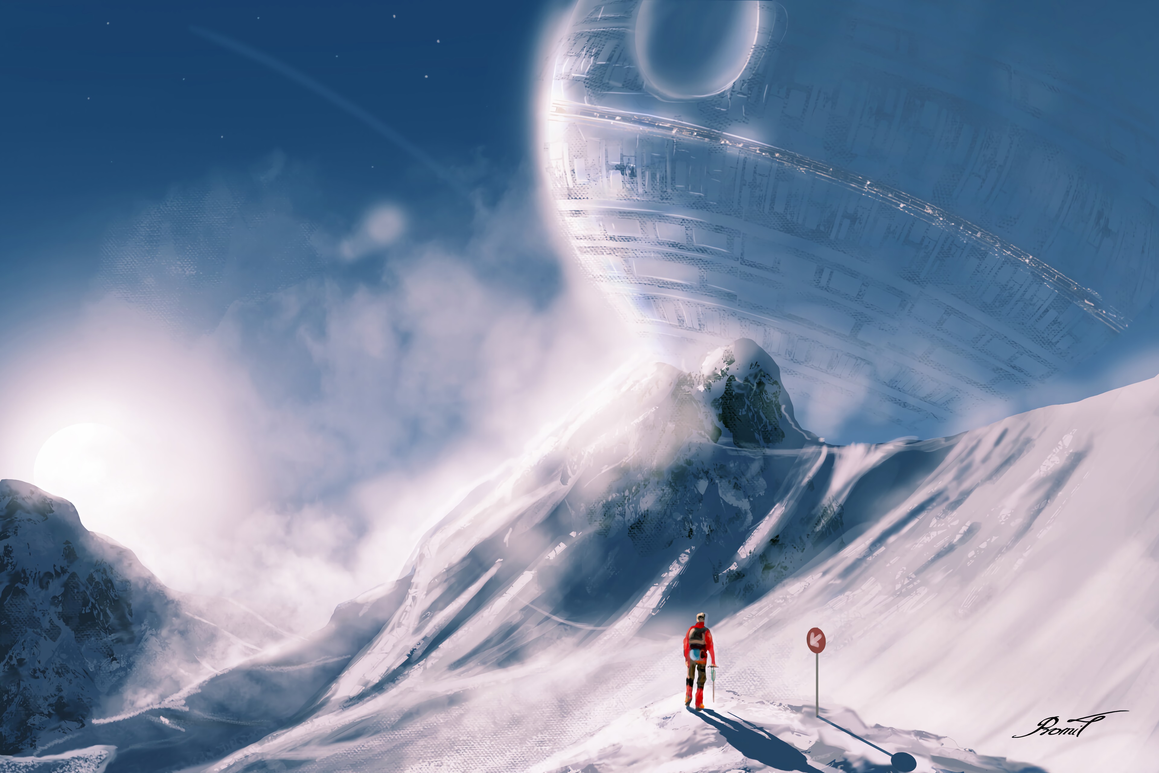 Космический корабль в снегу