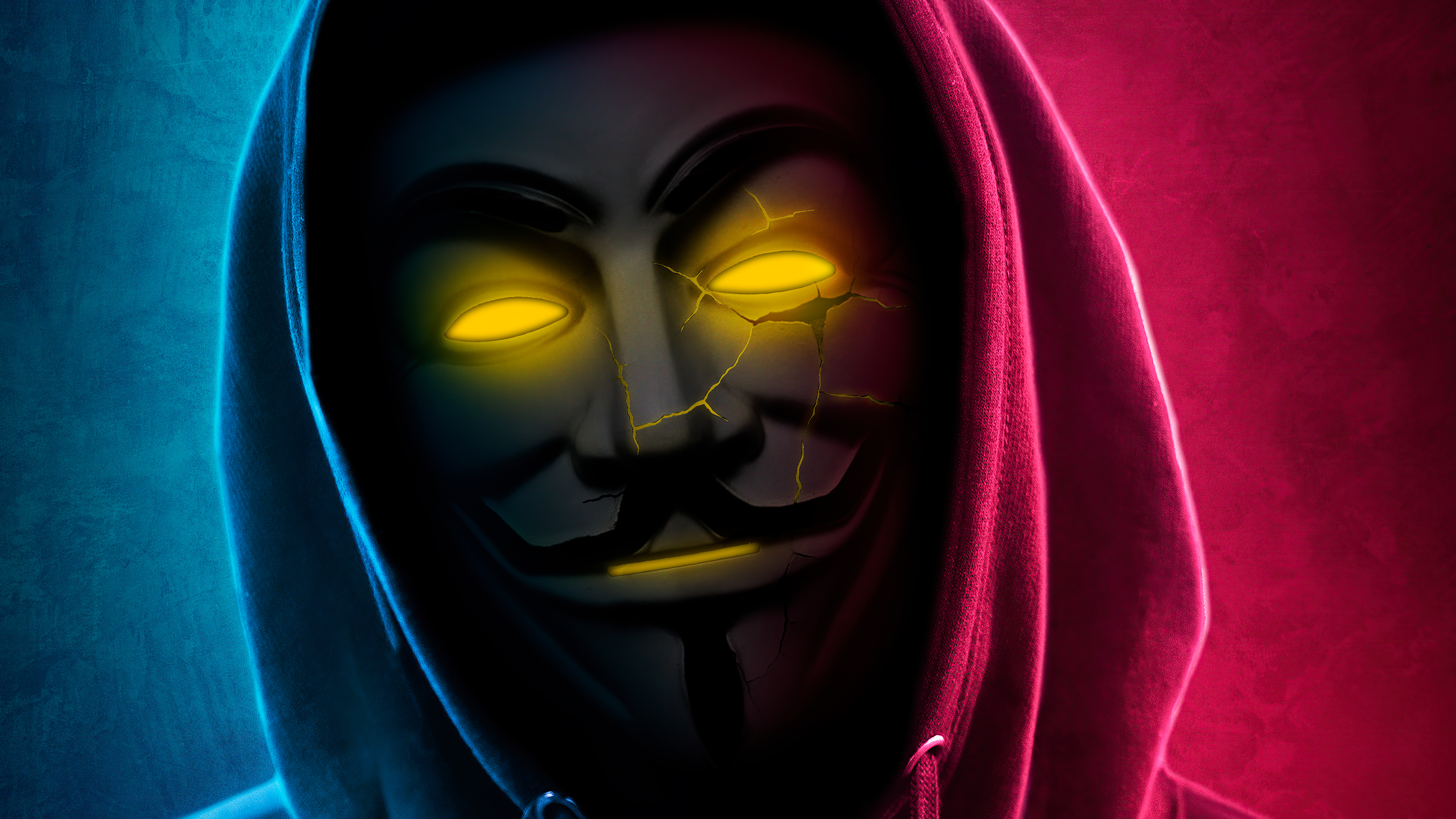 Download mobile wallpaper Mask, Technology, Anonymous, Hoodie for free.