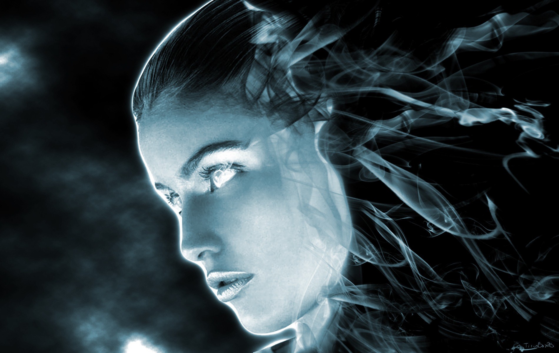 Download mobile wallpaper Fantasy, Face, Women, Ghost, Ghostly Girl for free.