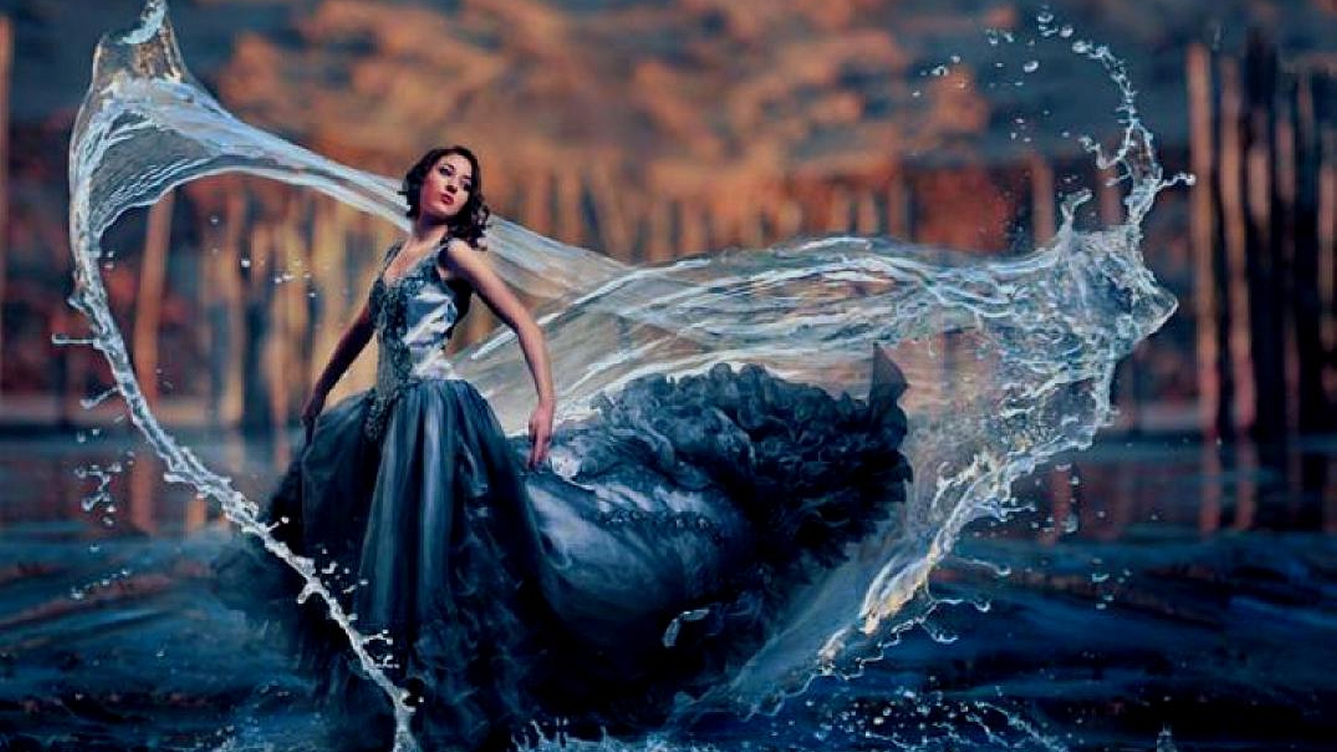 Water dress. Ляна Зелинская Ледяное сердце. Платье из воды. Образ воды. Девушка в платье в воде.