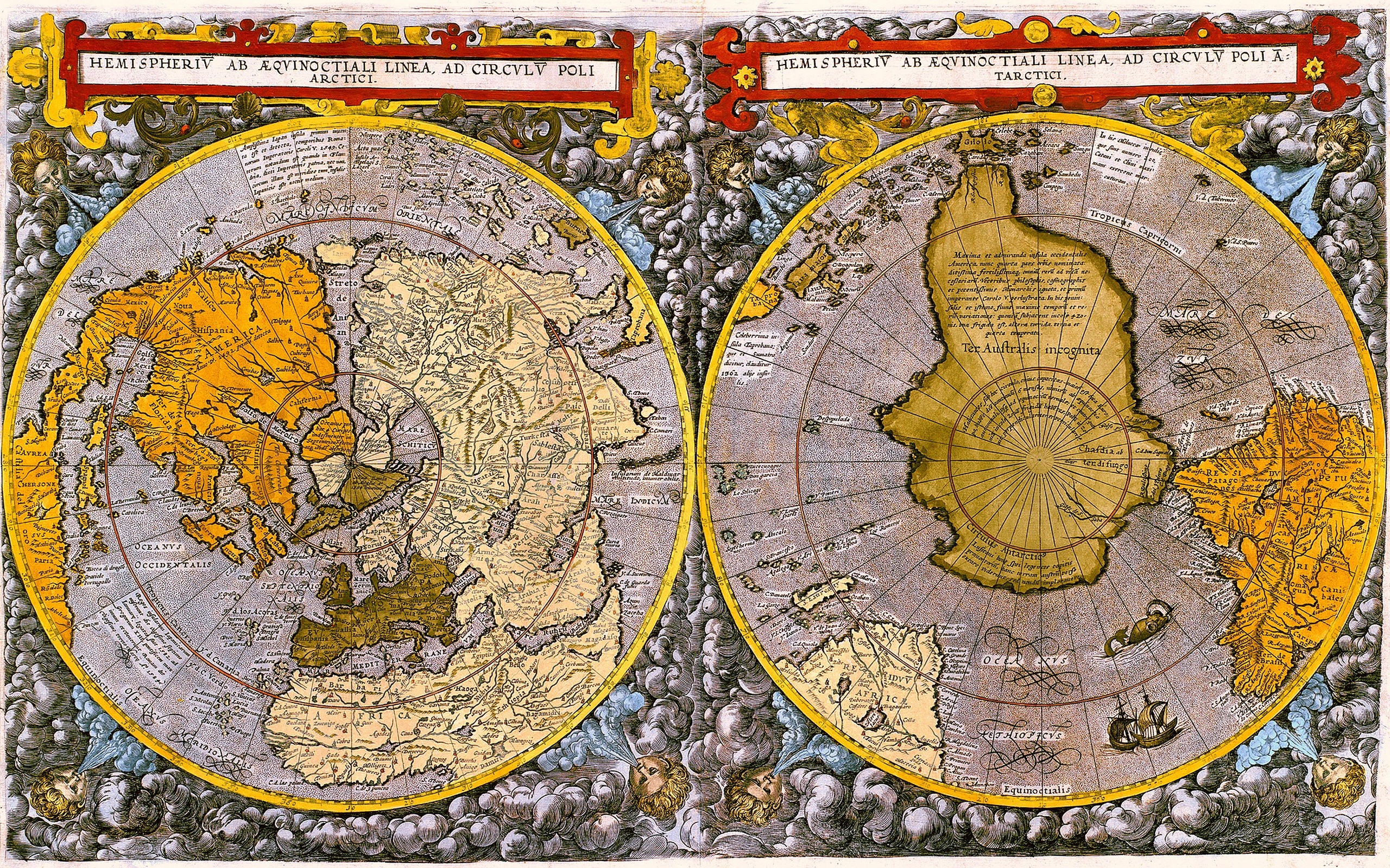 Карта плоской земли с Гипербореей