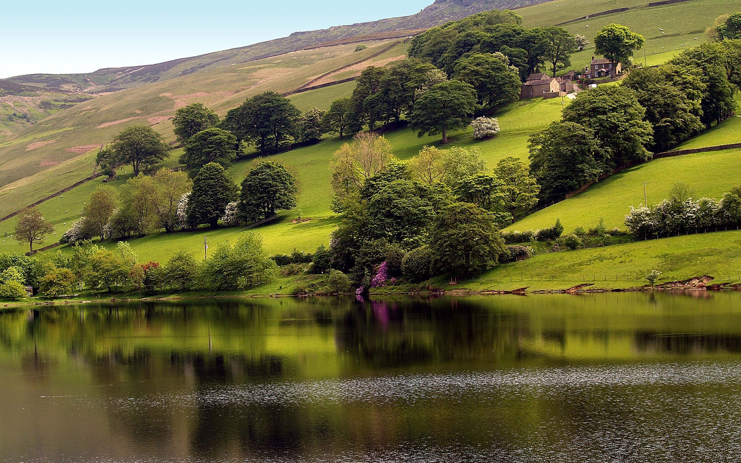 pond, photography, lake, country, field, house, landscape, mountain, tree, lakes