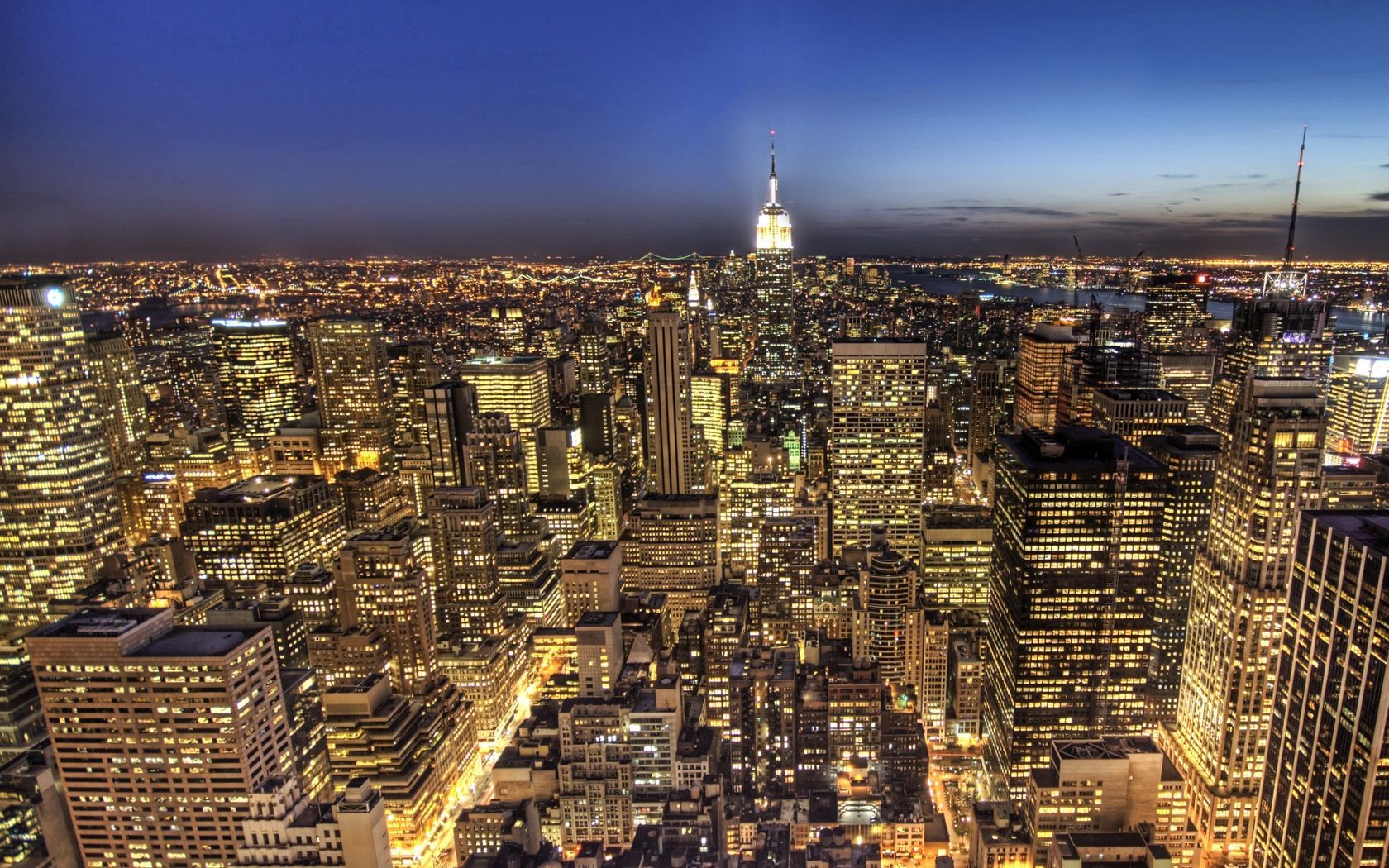 cities, night, manhattan, new, york