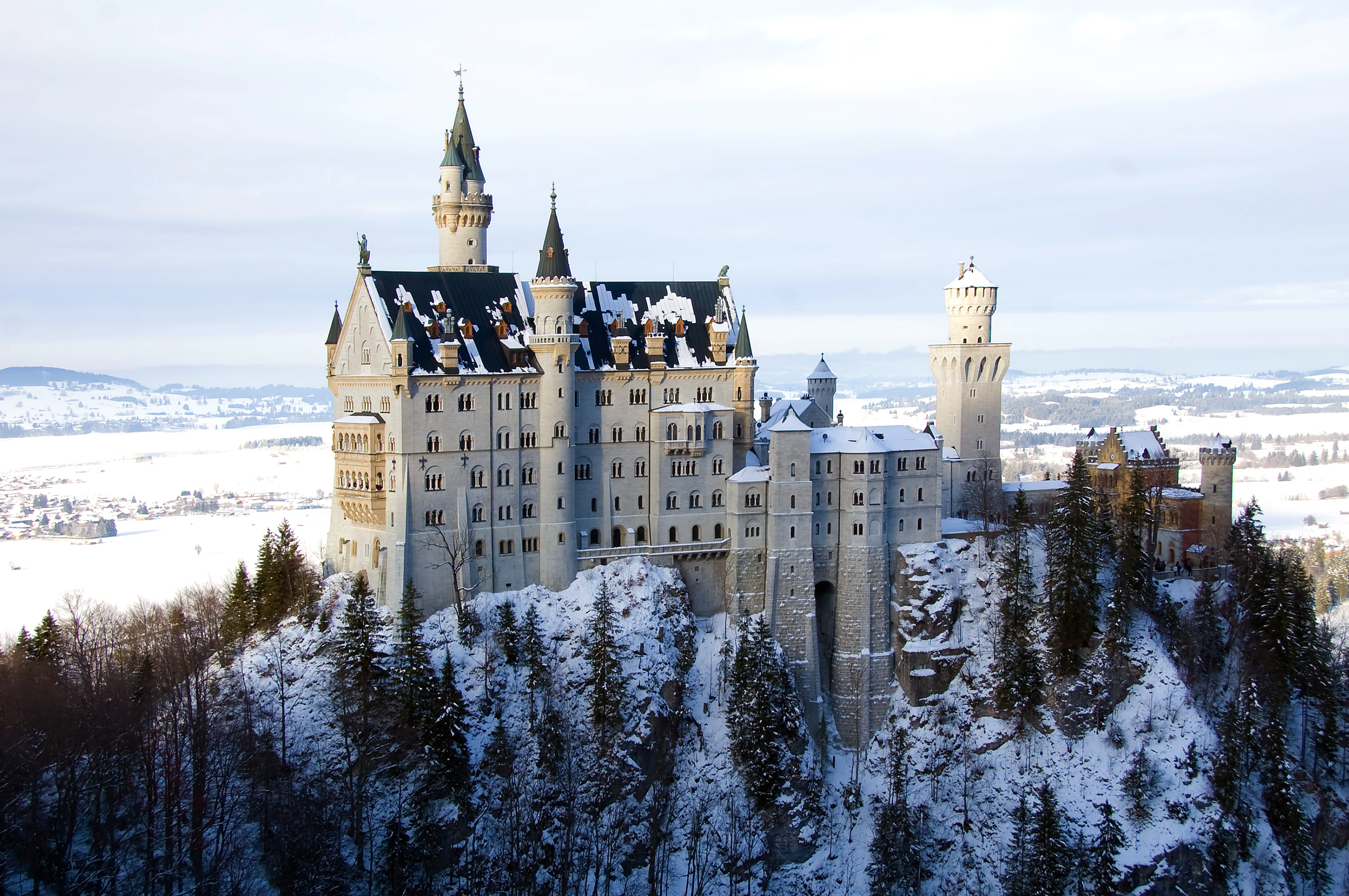 Lock Screen PC Wallpaper winter, man made, neuschwanstein castle, castles