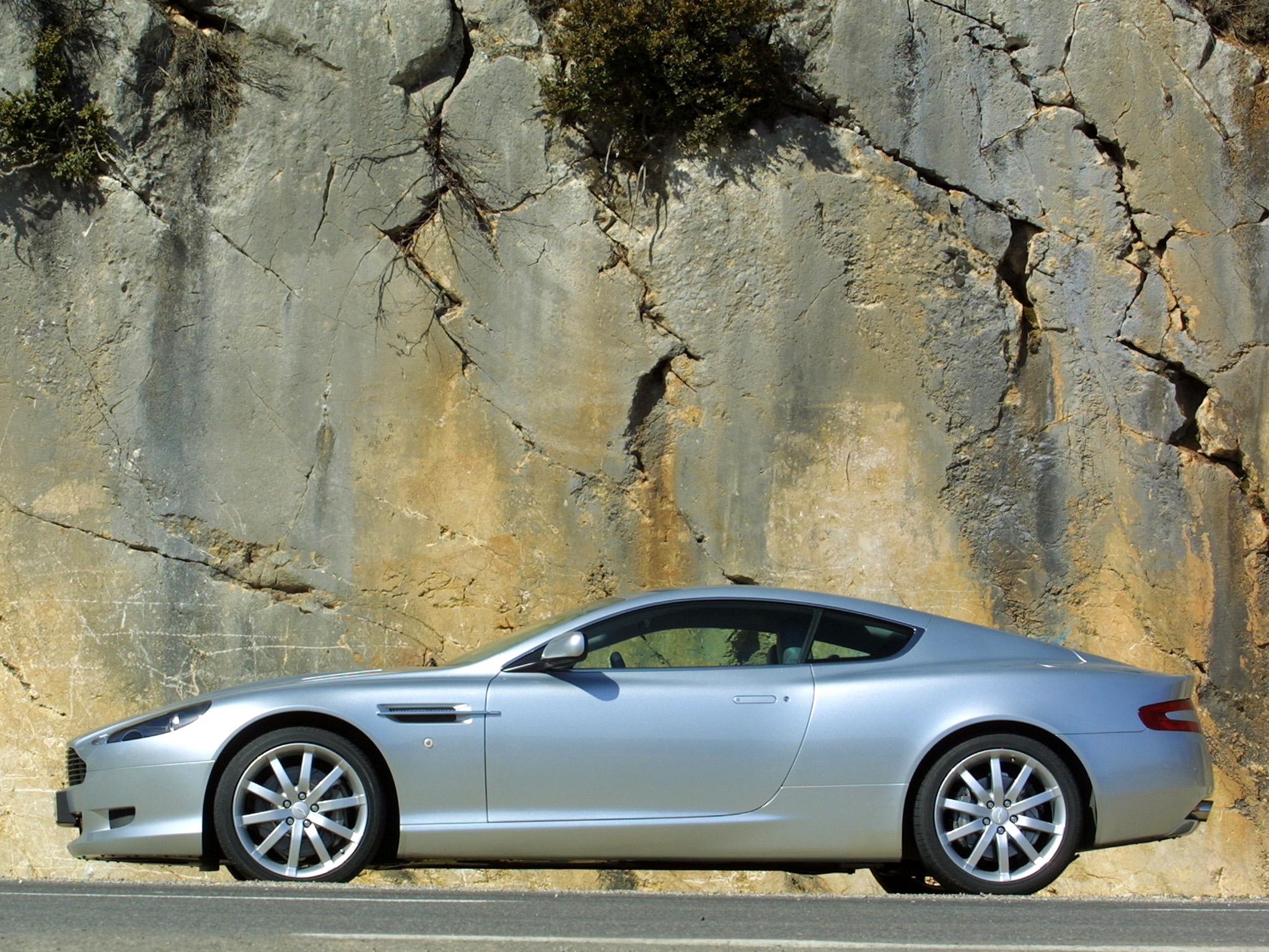 Download mobile wallpaper Db9, Aston Martin, Rock, Silver Metallic, Style, Side View, Auto, Cars for free.