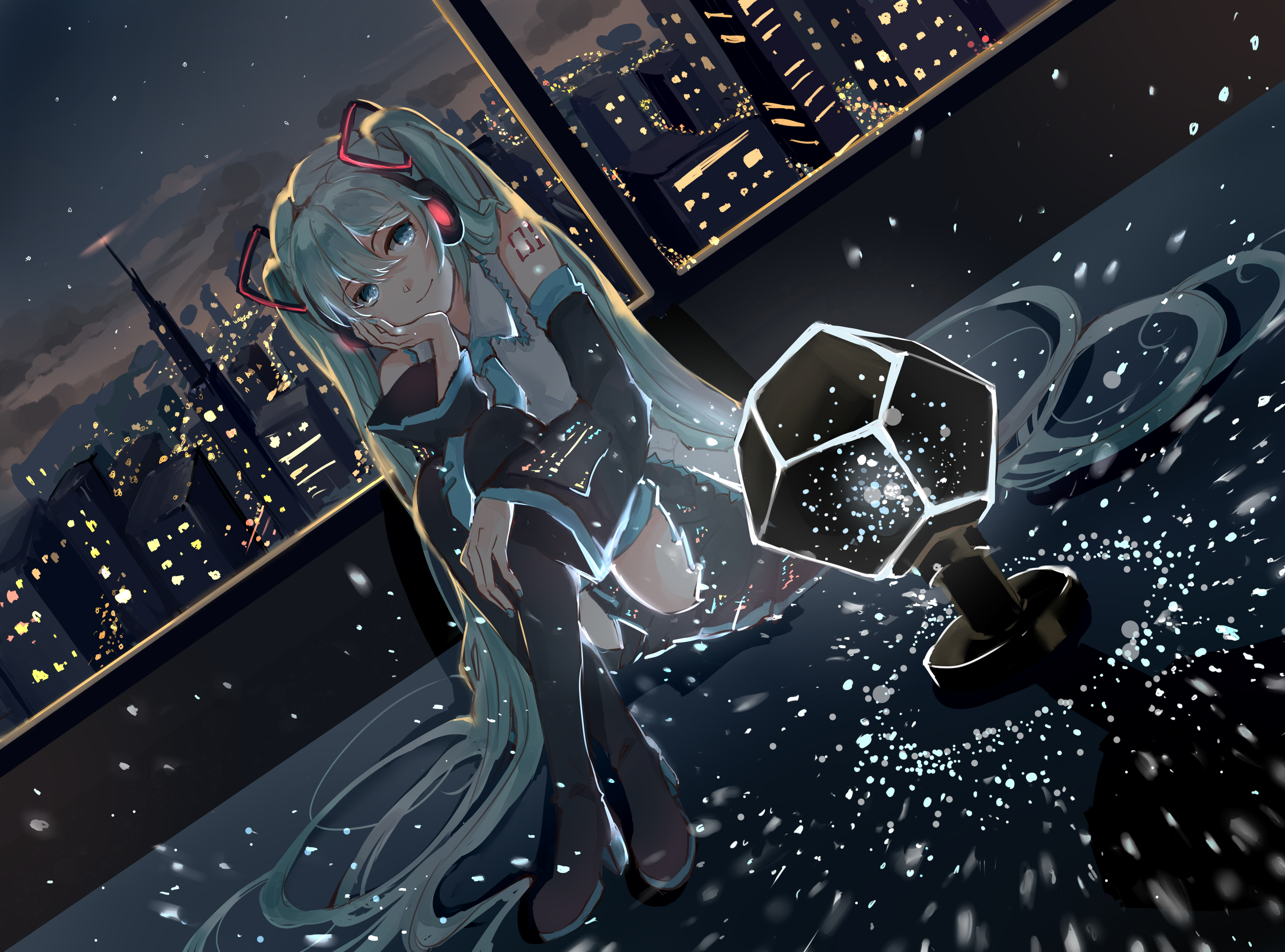 hatsune miku, vocaloid, blue hair, anime, blue eyes, twintails for android