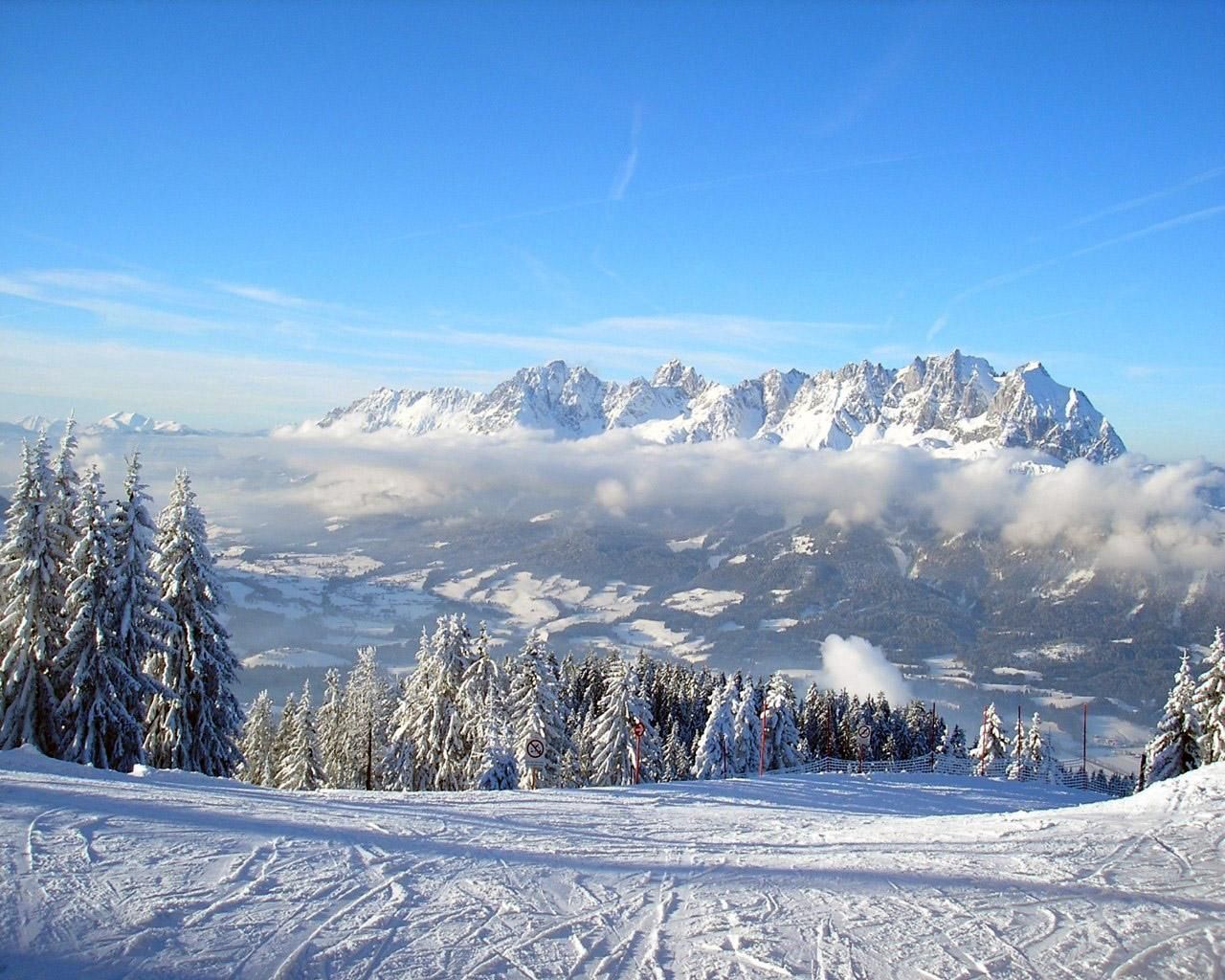 140154 Hintergrundbild herunterladen natur, nebel, abstammung, abstieg, skigebiet - Bildschirmschoner und Bilder kostenlos