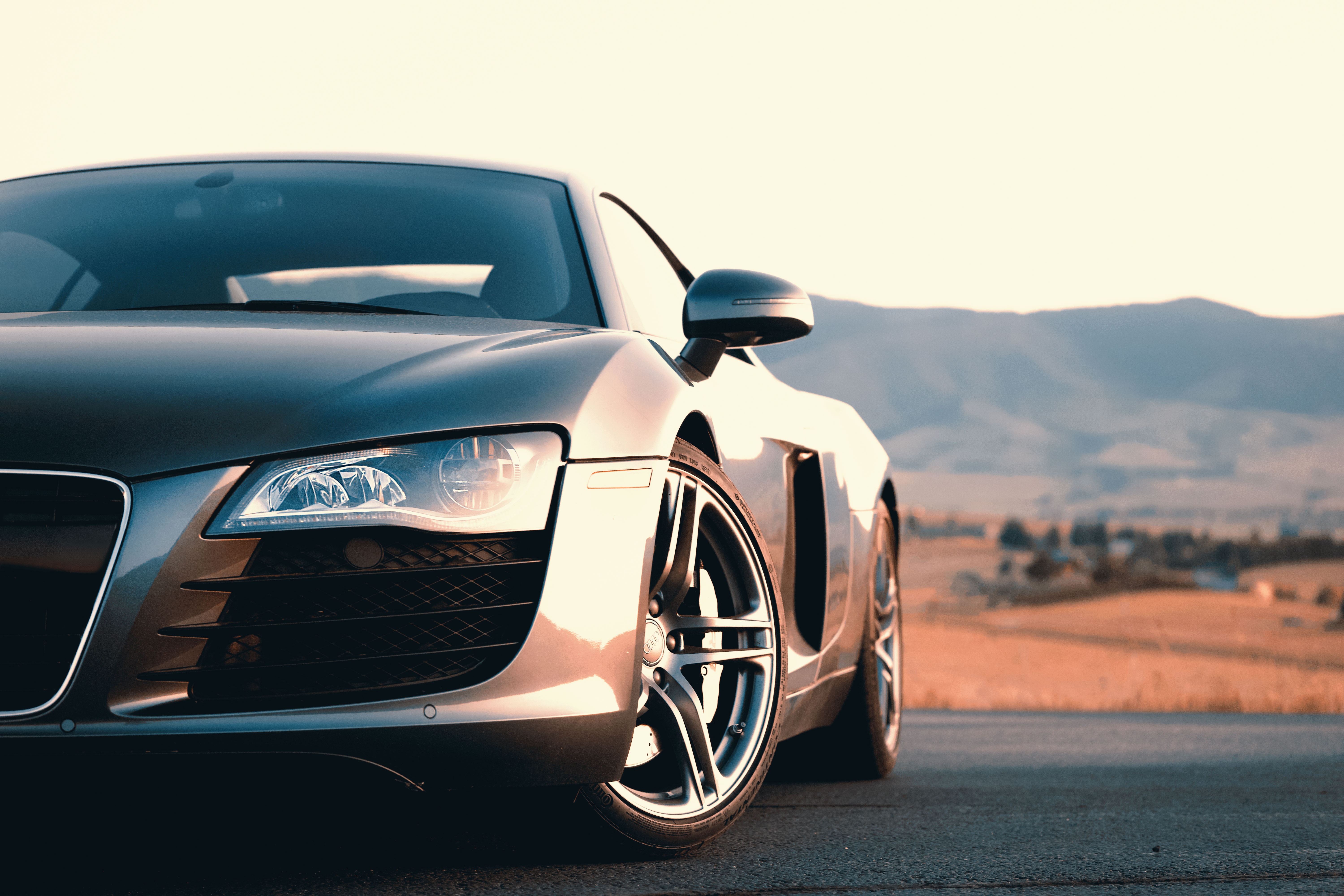 Download mobile wallpaper Machine, Grey, Car, Front View, Cars, Sports, Audi R8, Sports Car, Audi for free.