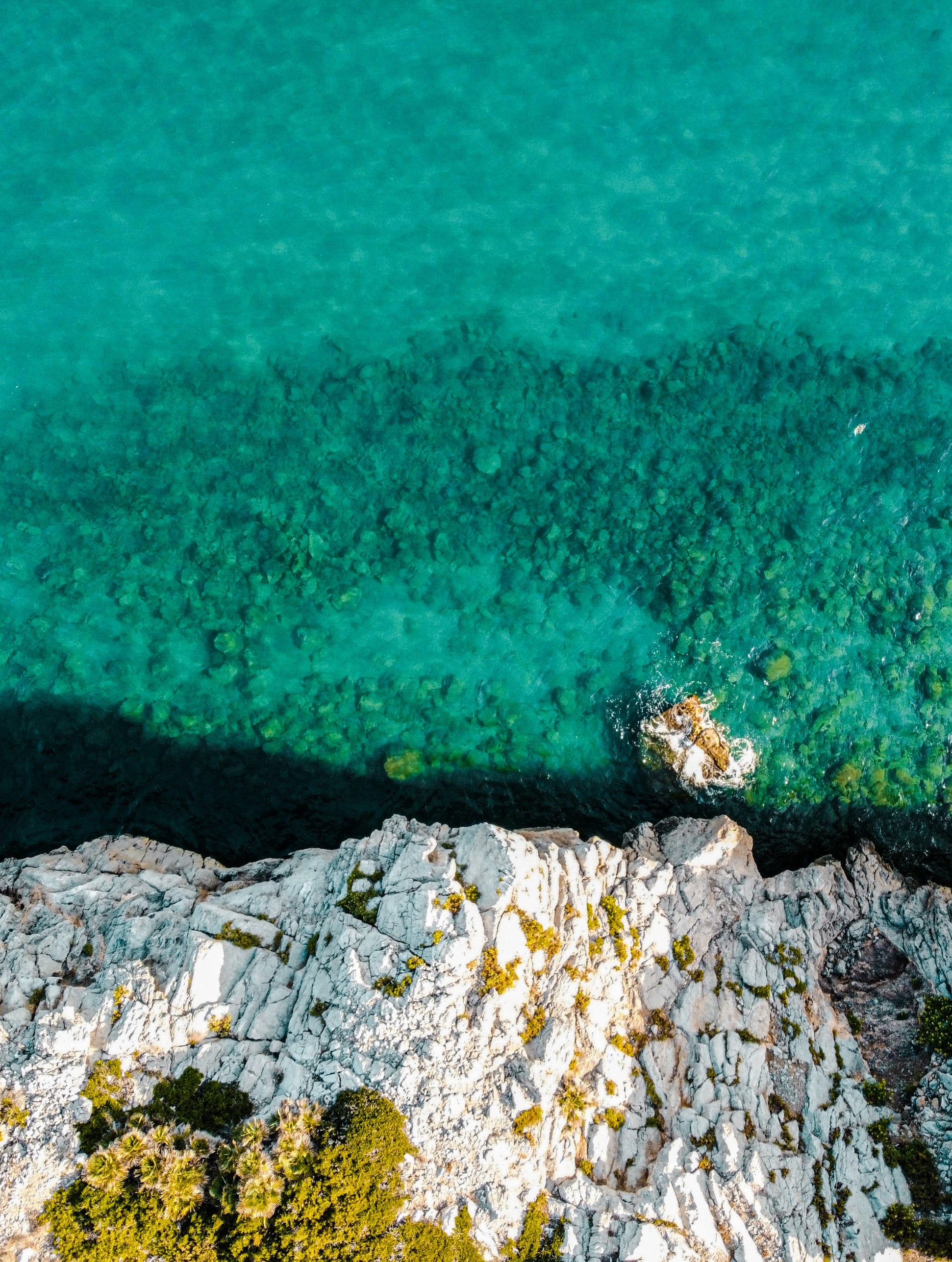 view from above, nature, water, sea, rocks, coast download HD wallpaper