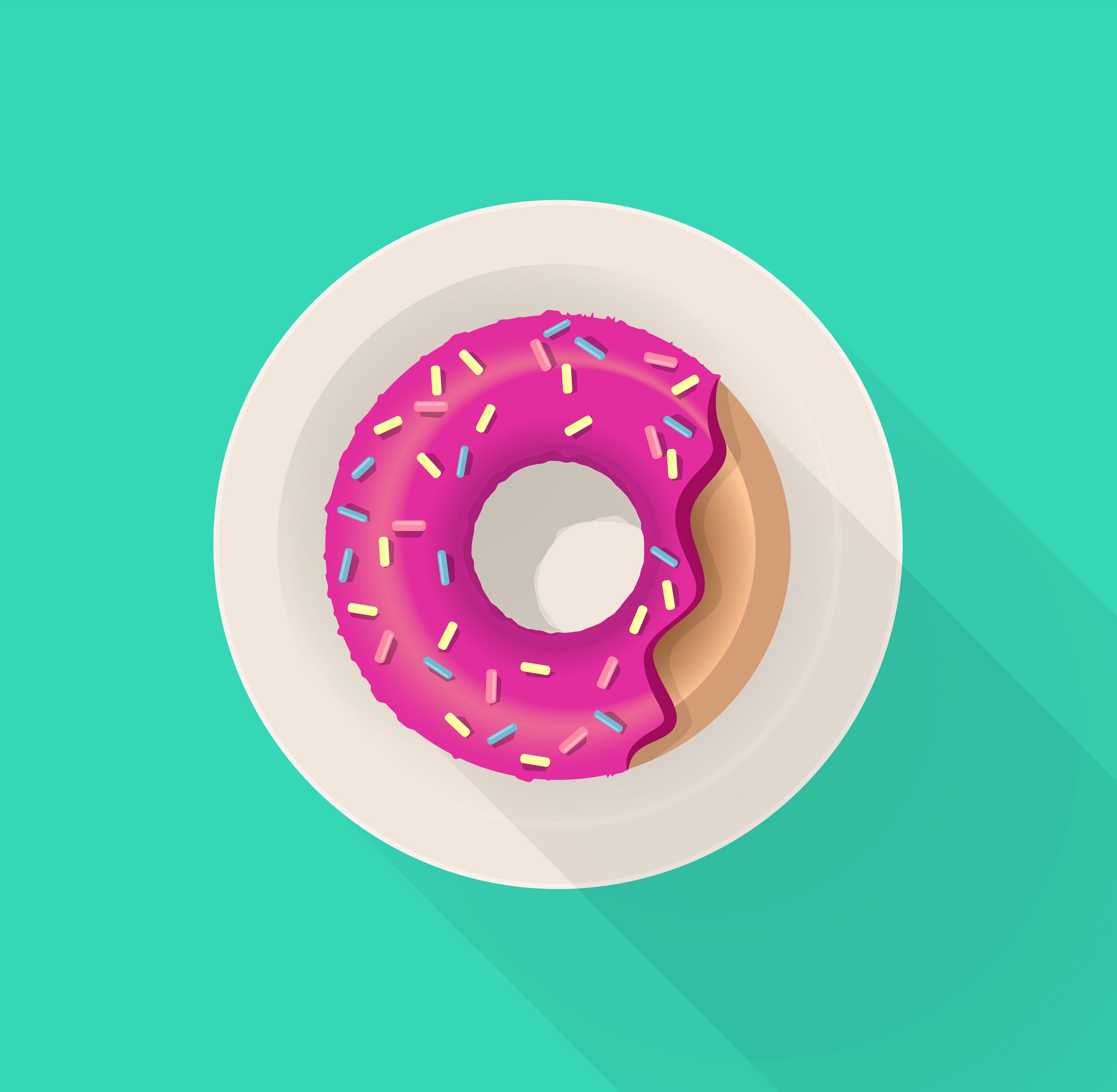 art, vector, plate, bakery products, baking, glaze, donut, doughnut for android