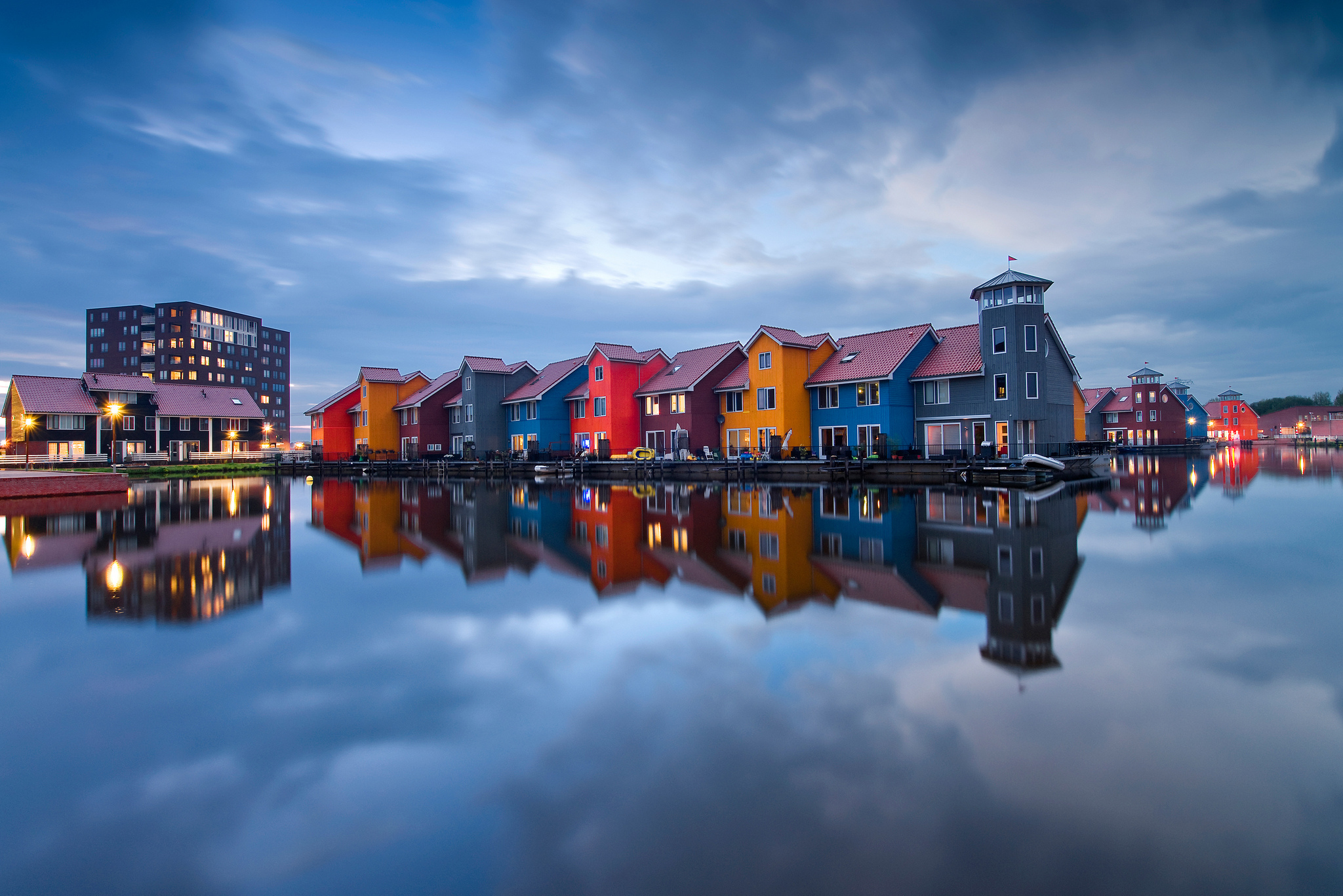 netherlands, man made, town, architecture, groningen, reflection, water, towns
