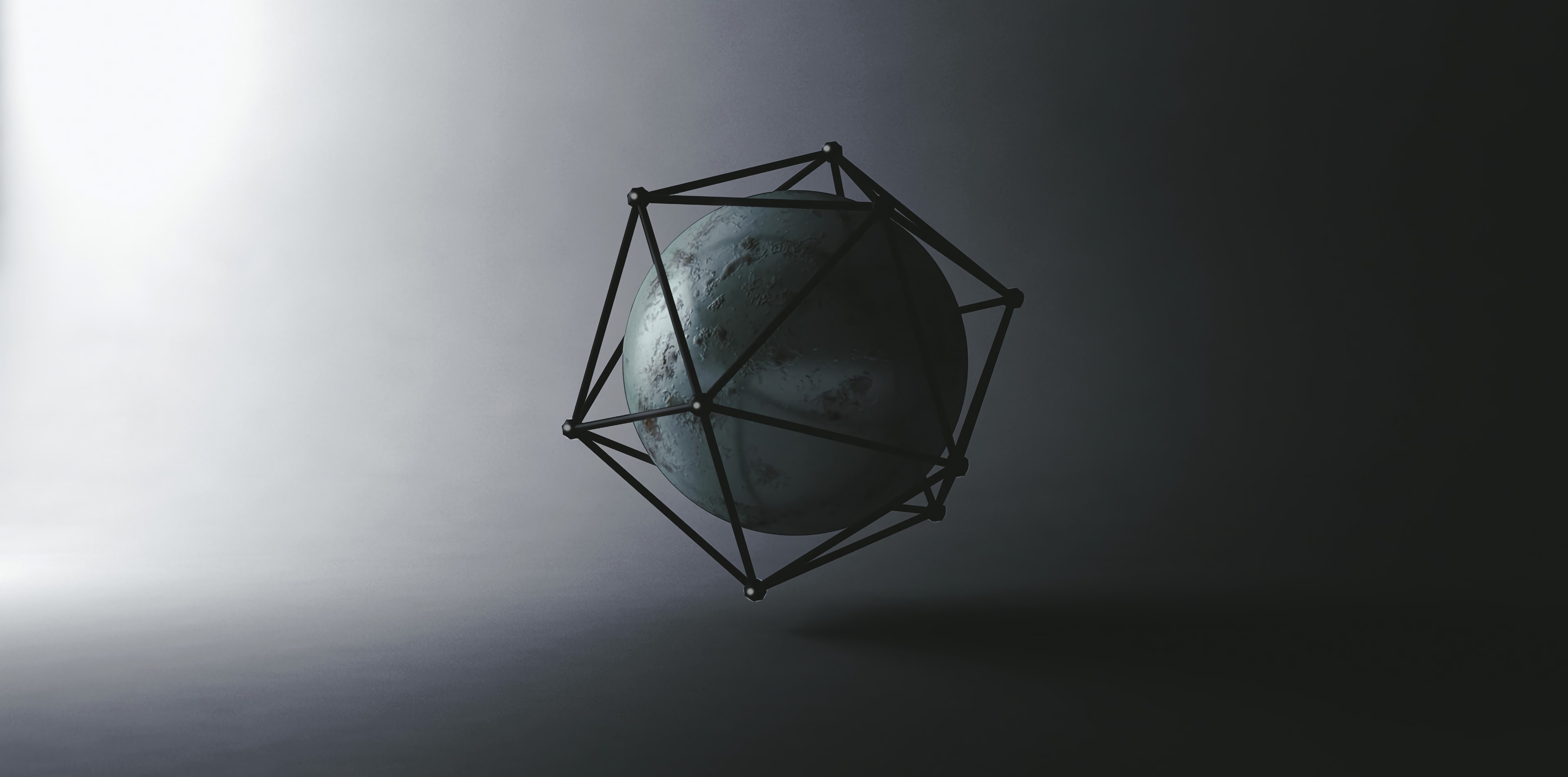 Download mobile wallpaper Icosahedron, Ball, Shape, Shapes, Geometry, 3D for free.