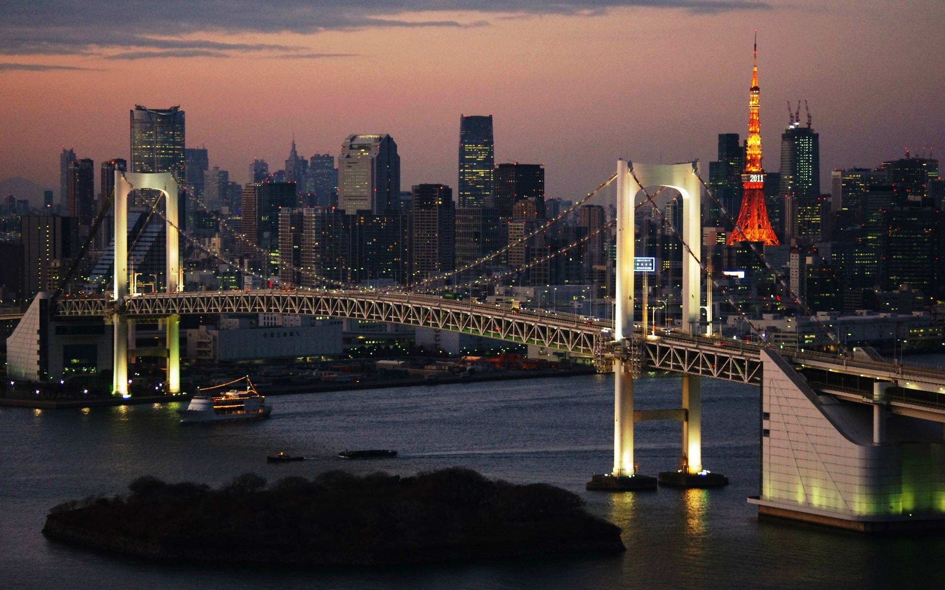 292299 скачать картинку сделано человеком, радужный мост, япония, токио, мосты - обои и заставки бесплатно