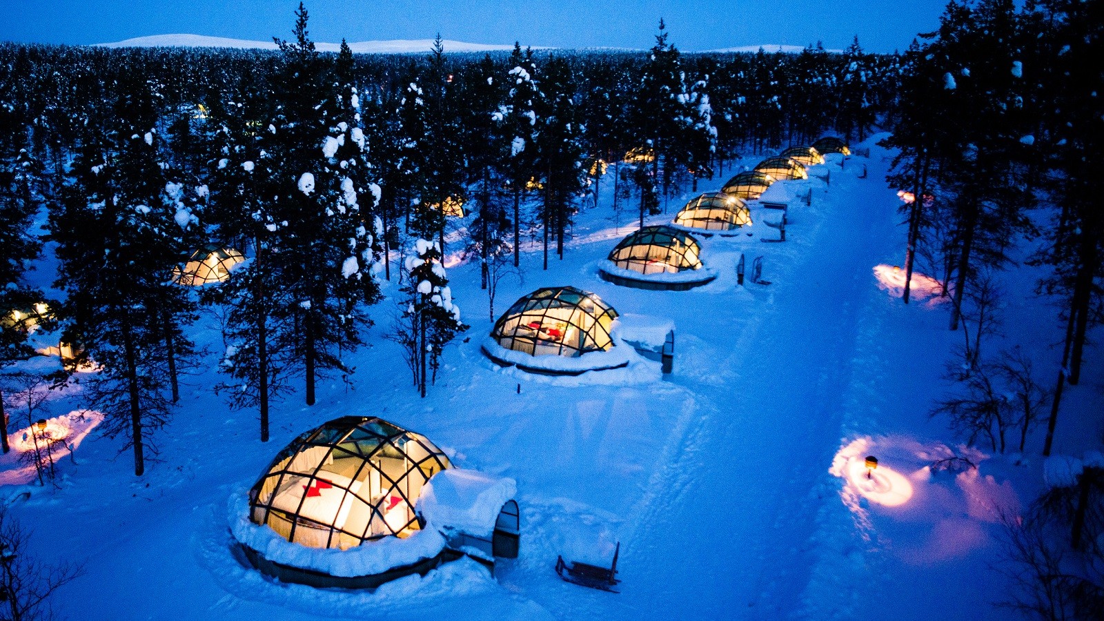 kakslauttanen arctic resort, man made, igloo, finland, saariselkä, tree 8K