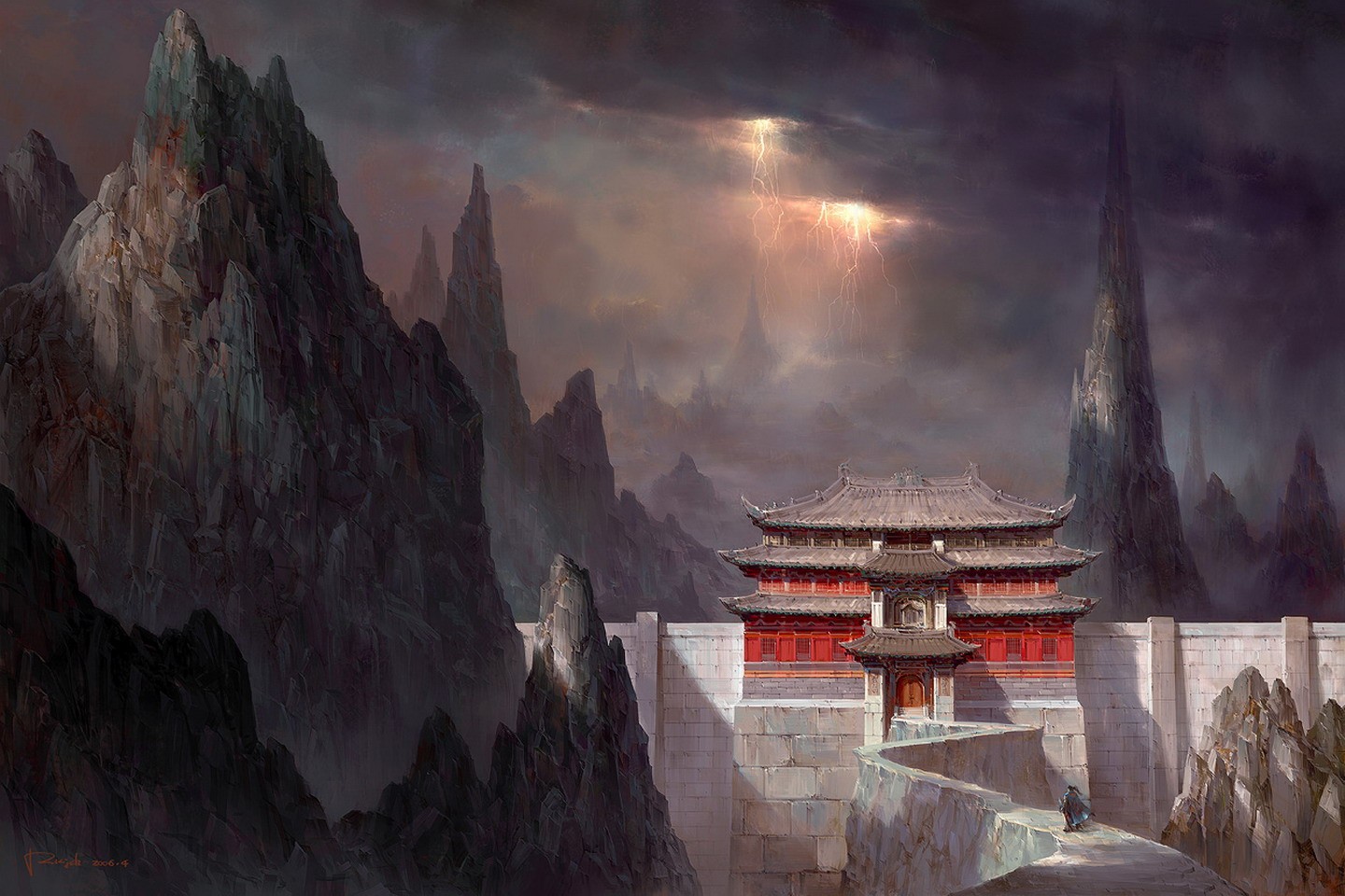 Шаолиньский храм пейзаж гор