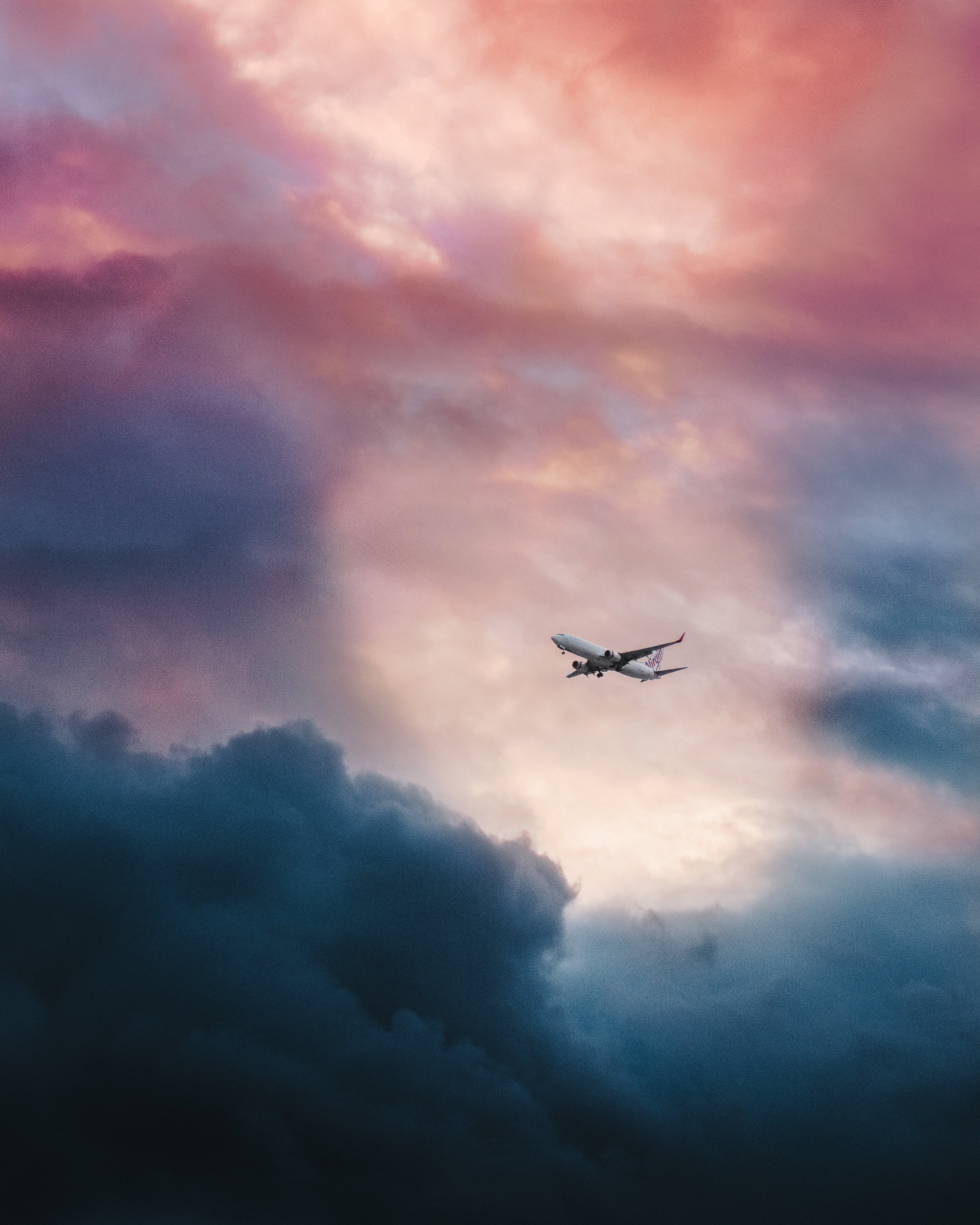 Download mobile wallpaper Clouds, Flight, Sky, Airplane, Nature, Plane for free.