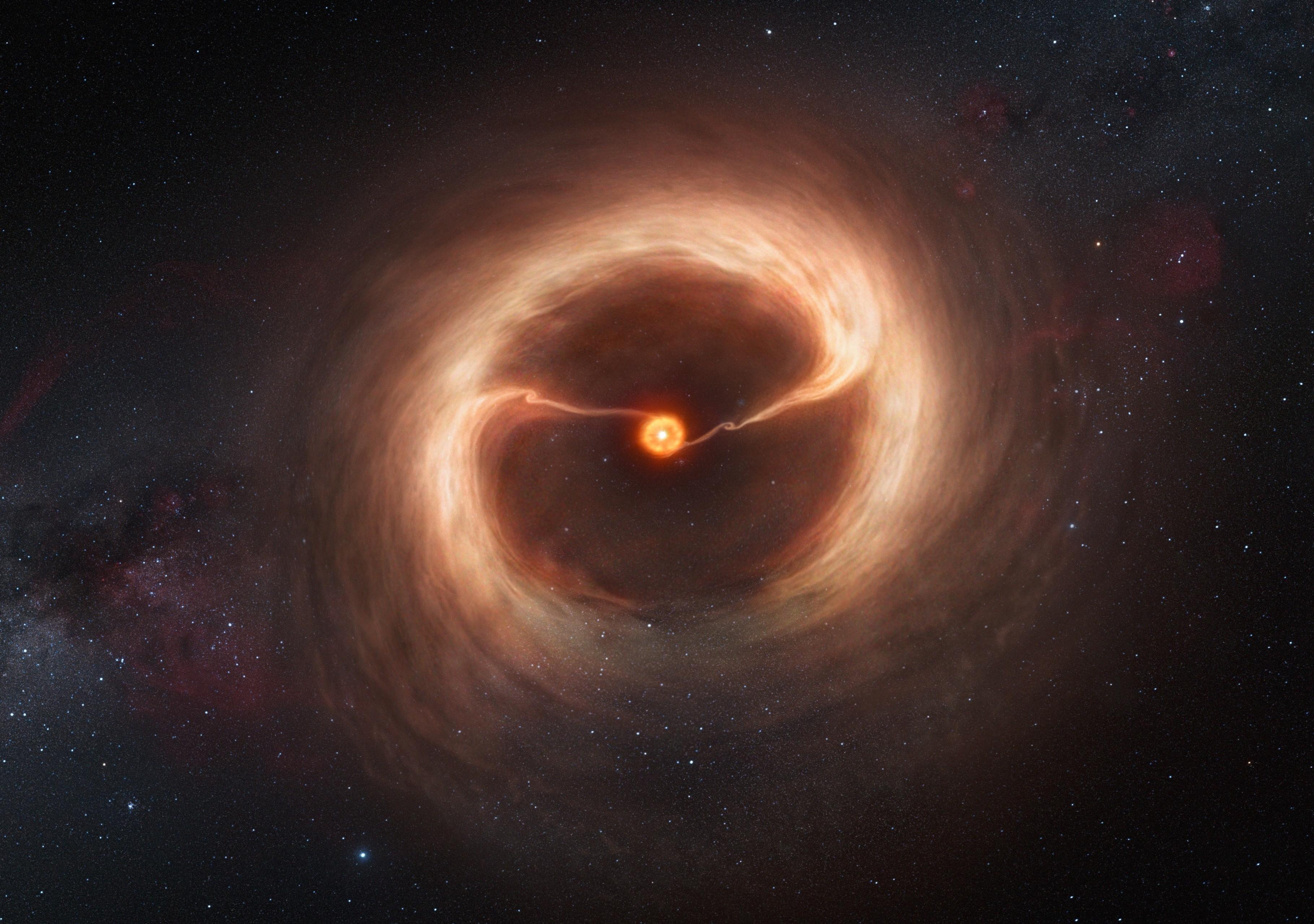 stars, universe, circles, black hole Image for desktop