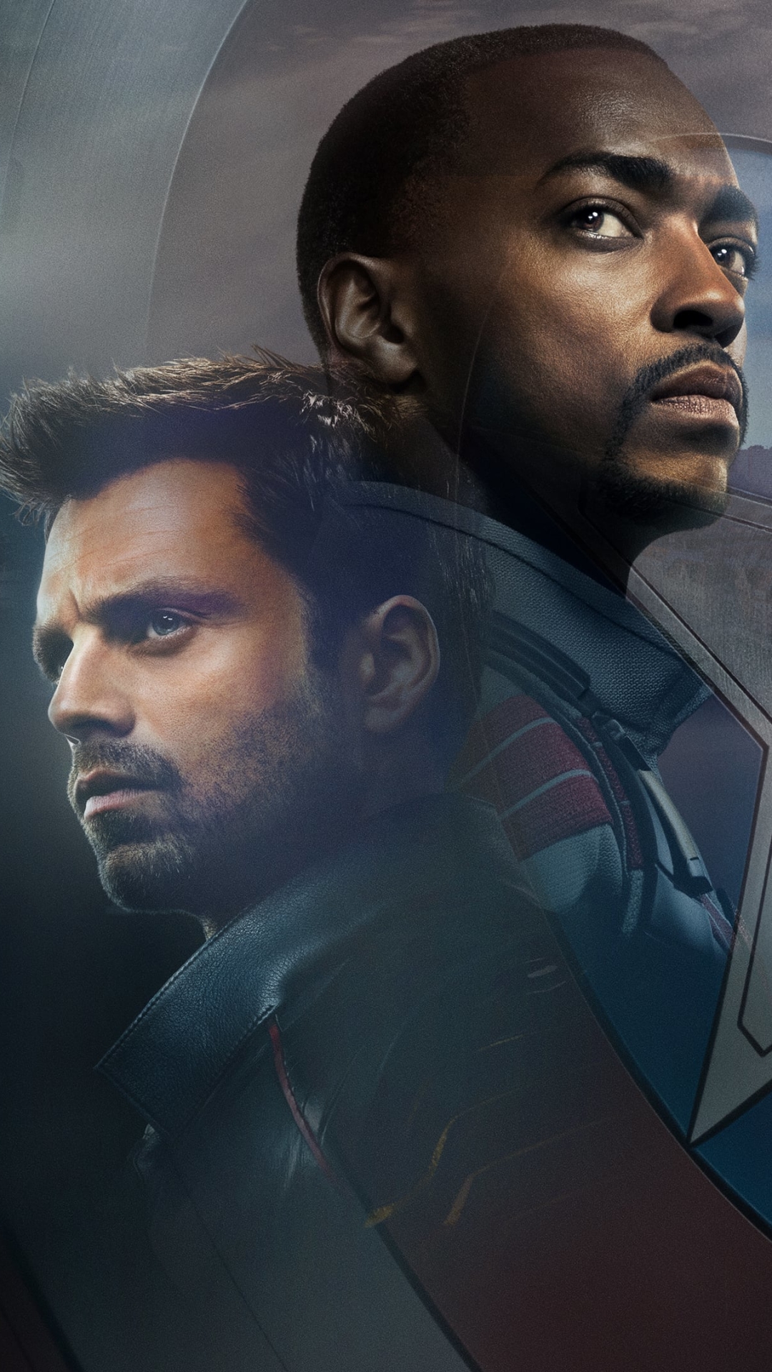Download mobile wallpaper Tv Show, Falcon (Marvel Comics), Winter Soldier, Bucky Barnes, Anthony Mackie, Sebastian Stan, Sam Wilson, The Falcon And The Winter Soldier for free.