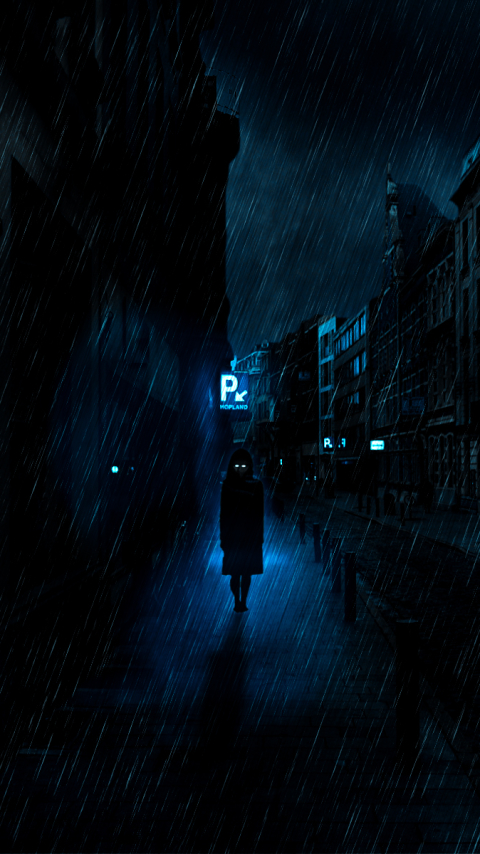 Abstract cyberpunk city, black style, at night, rain... | OpenArt