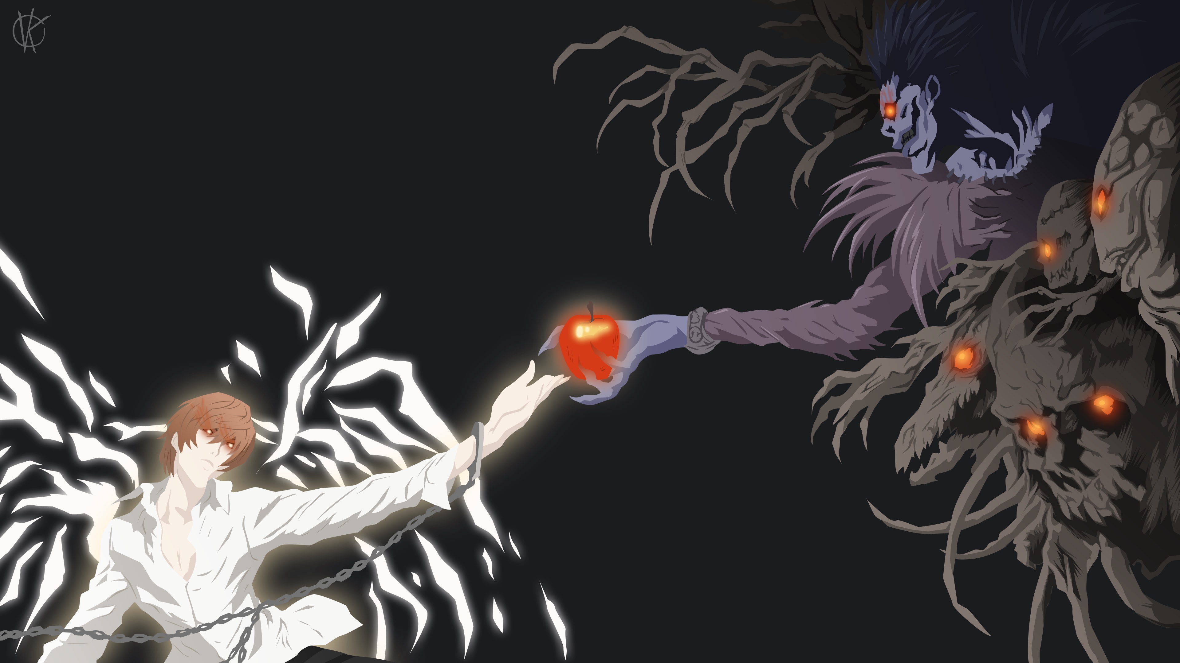 kira (death note), light yagami, anime, death note, ryuk (death note) High Definition image