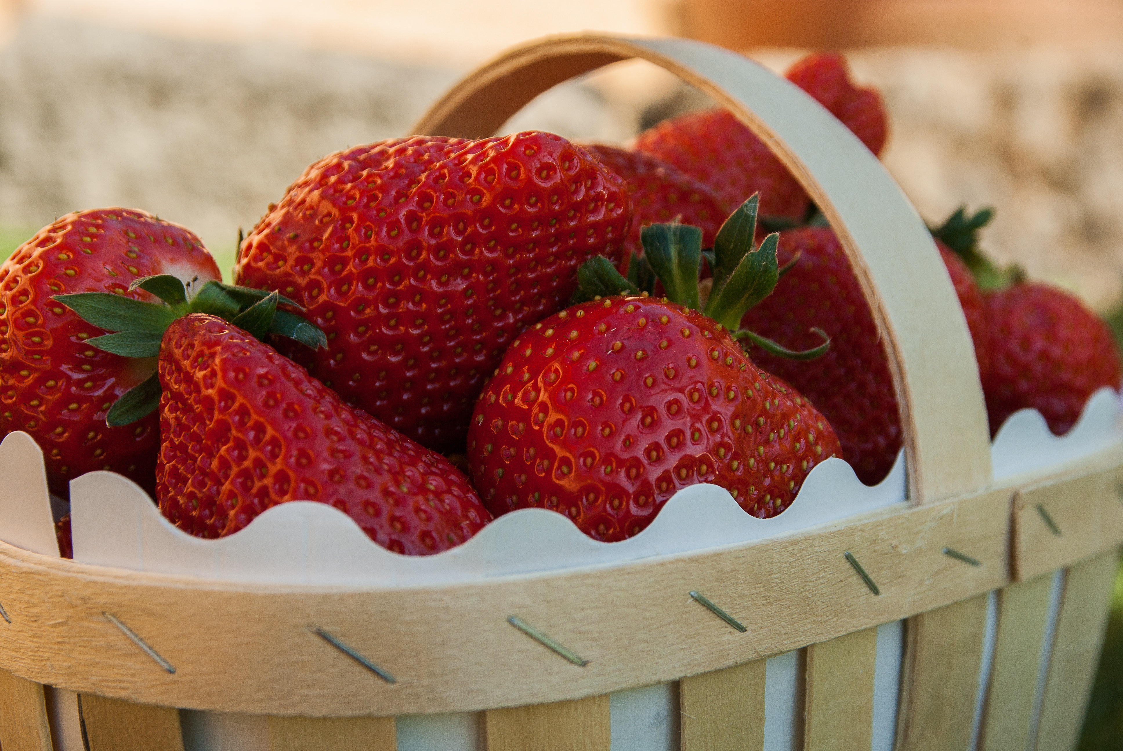 Download mobile wallpaper Basket, Food, Ripe, Berries, Strawberry for free.