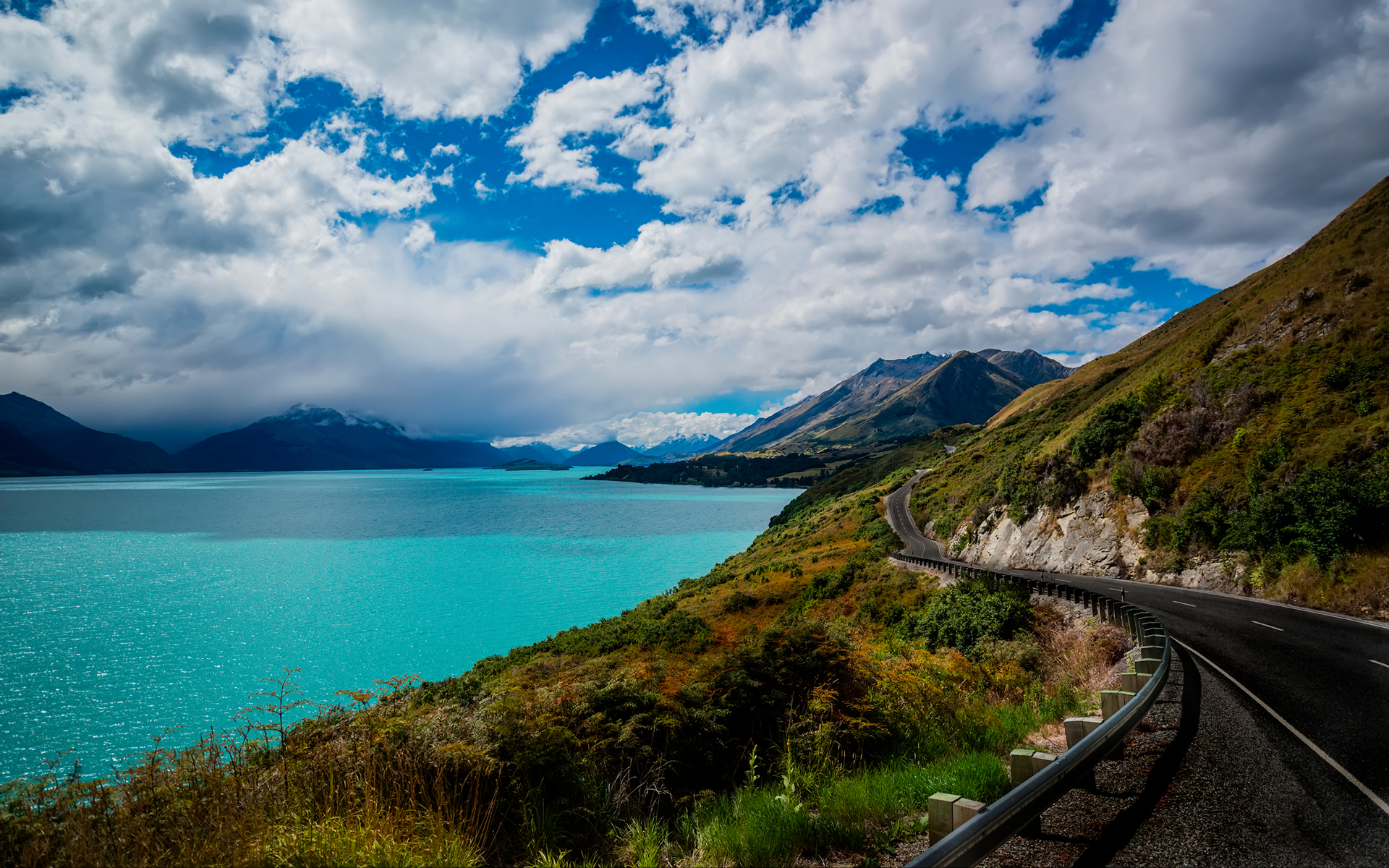 Download mobile wallpaper Mountain, New Zealand, Road, Man Made, Lake Wakatipu, Queenstown (New Zealand) for free.