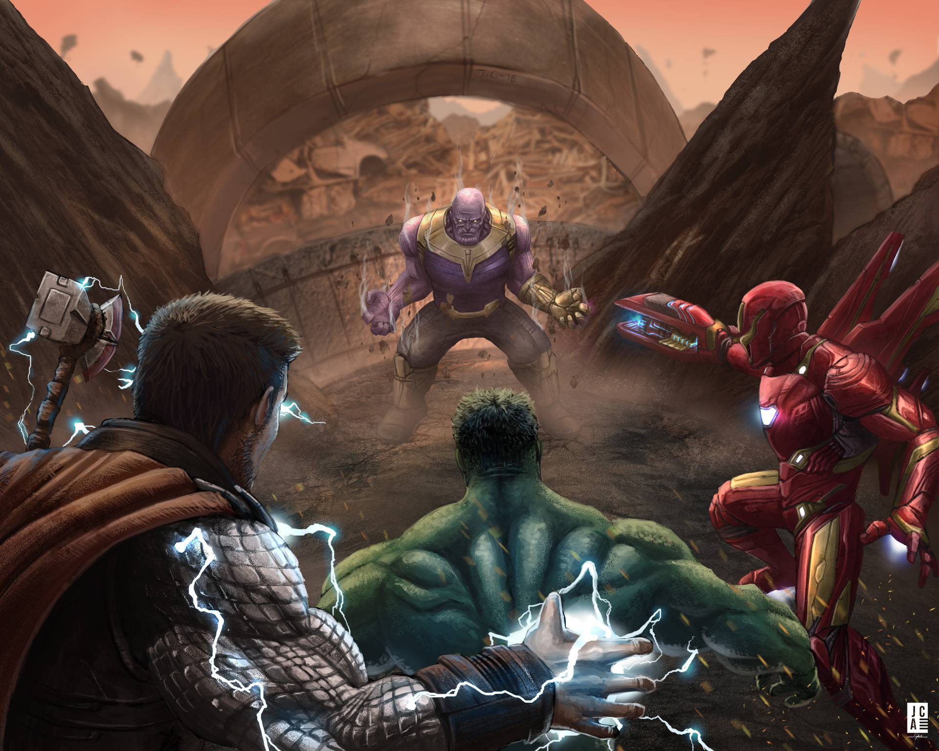 Free download wallpaper Hulk, Iron Man, Movie, Thor, The Avengers, Thanos, Avengers Endgame on your PC desktop